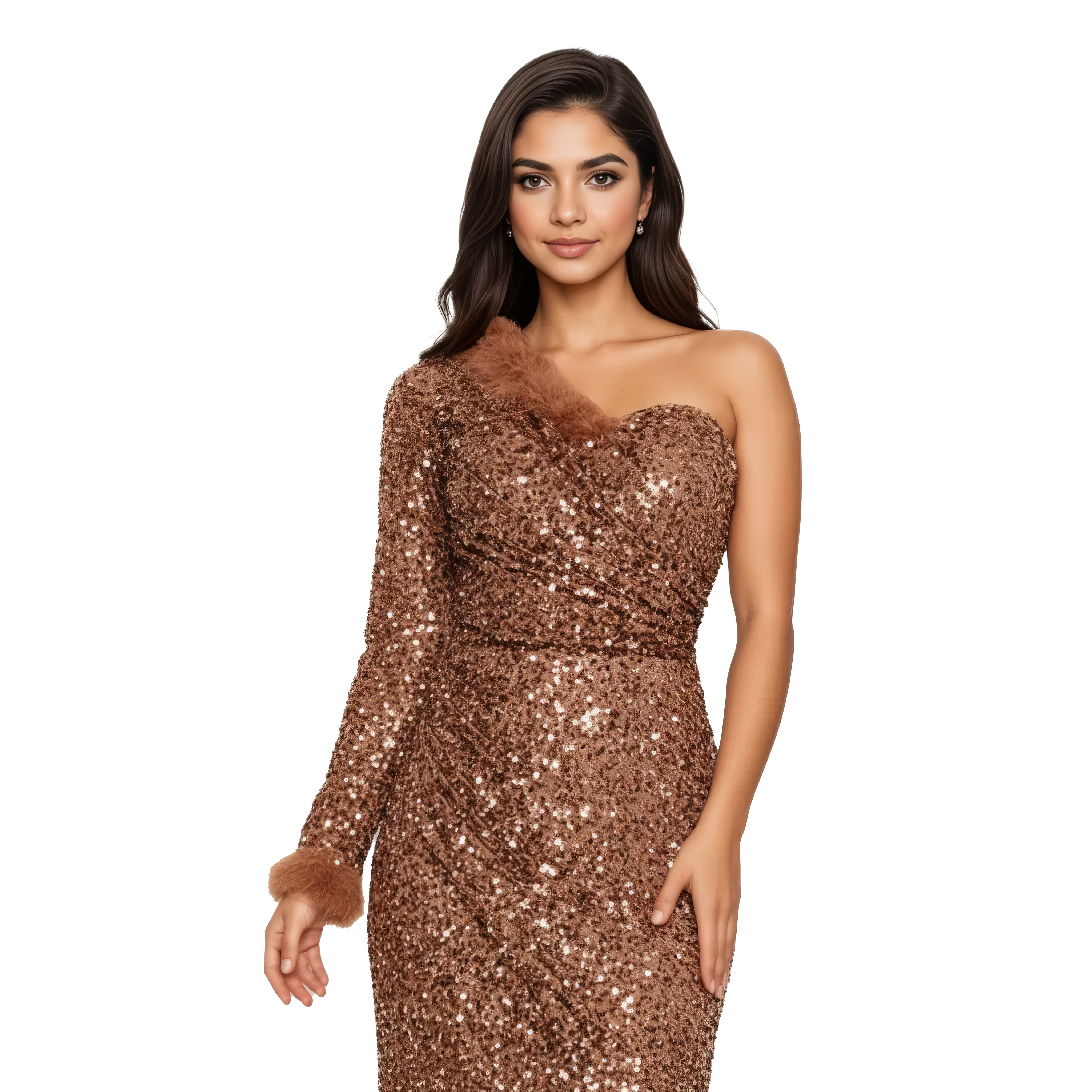 One Shoulder Maxi Sequin Mermaid Dress