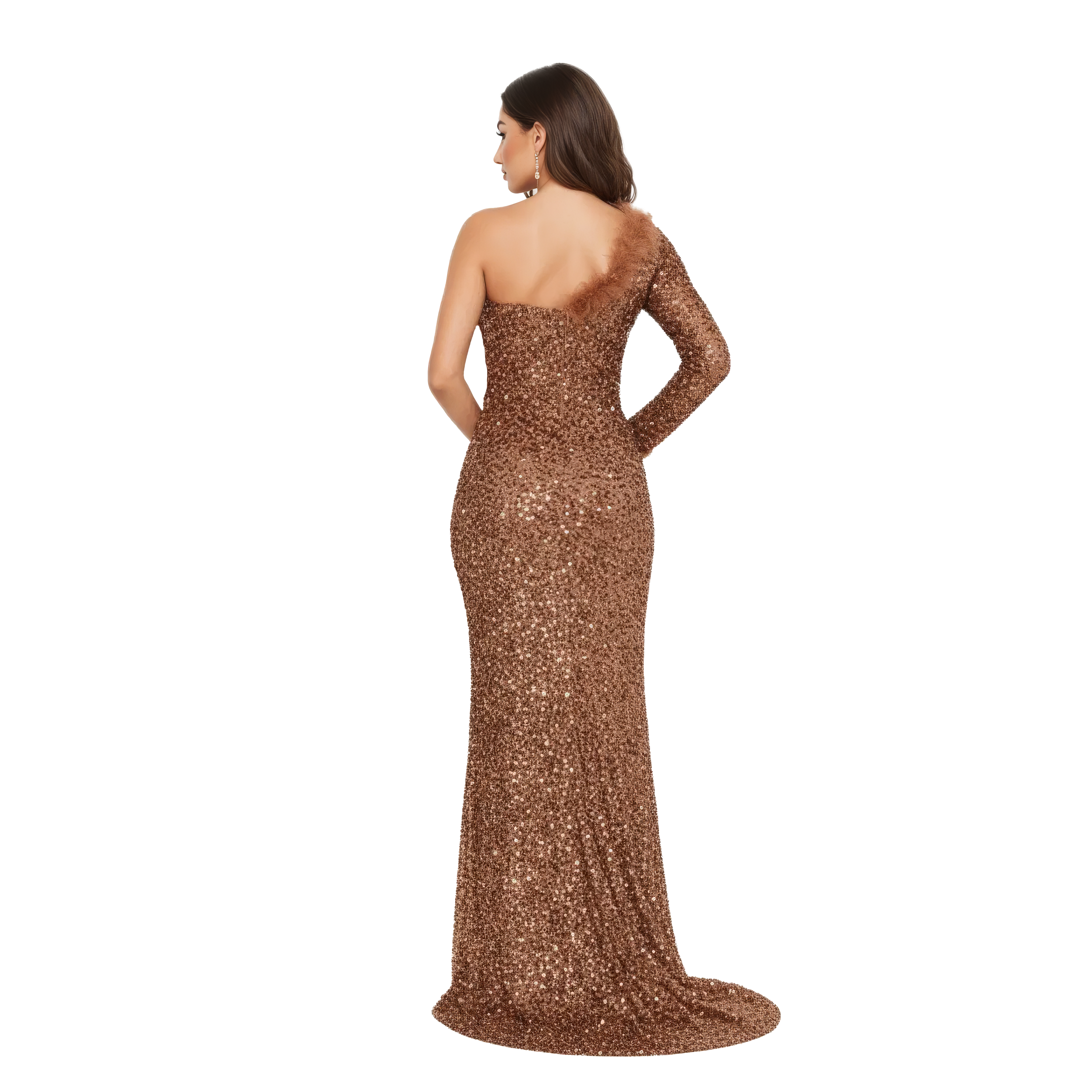 One Shoulder Maxi Sequin Mermaid Dress