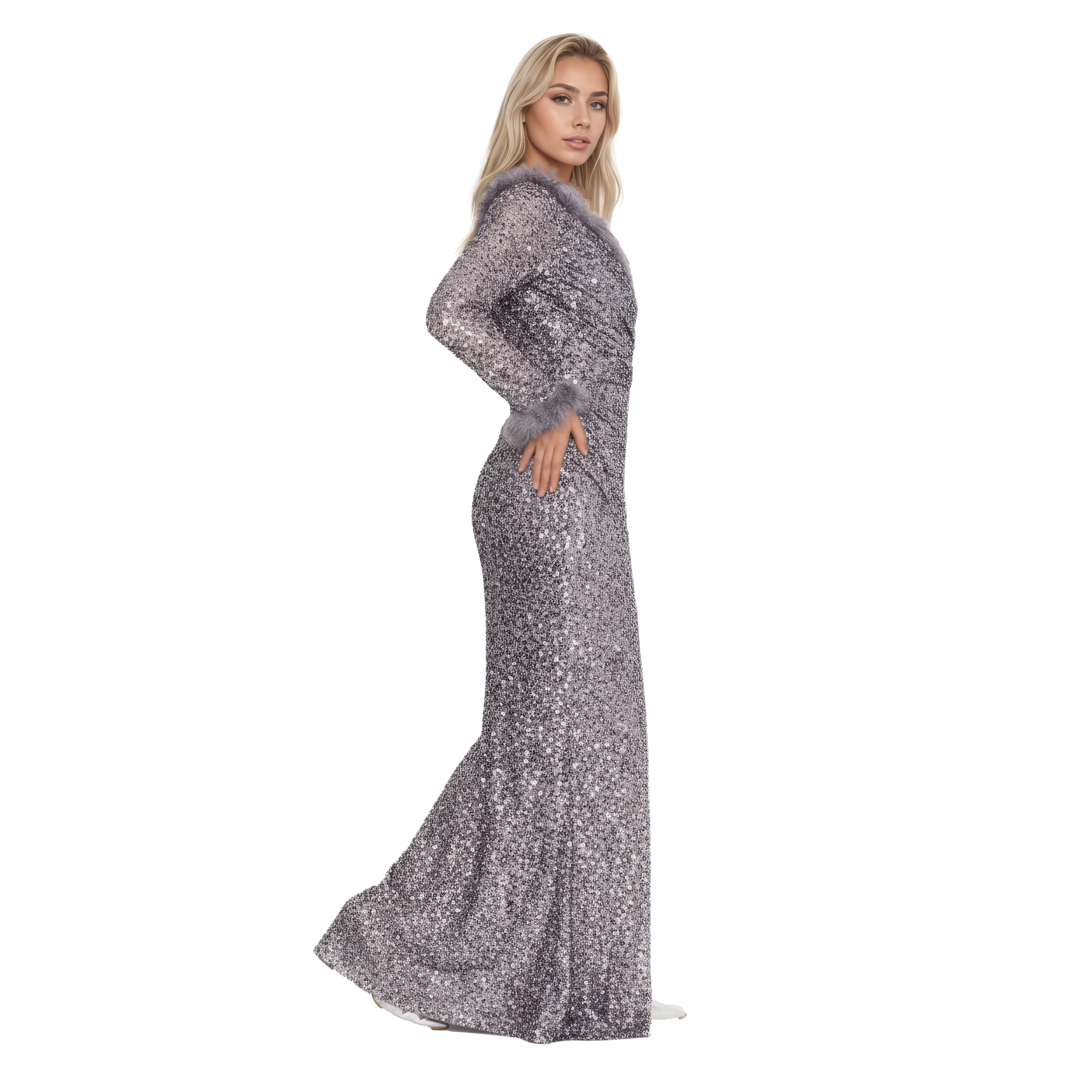 One Shoulder Maxi Sequin Mermaid Dress