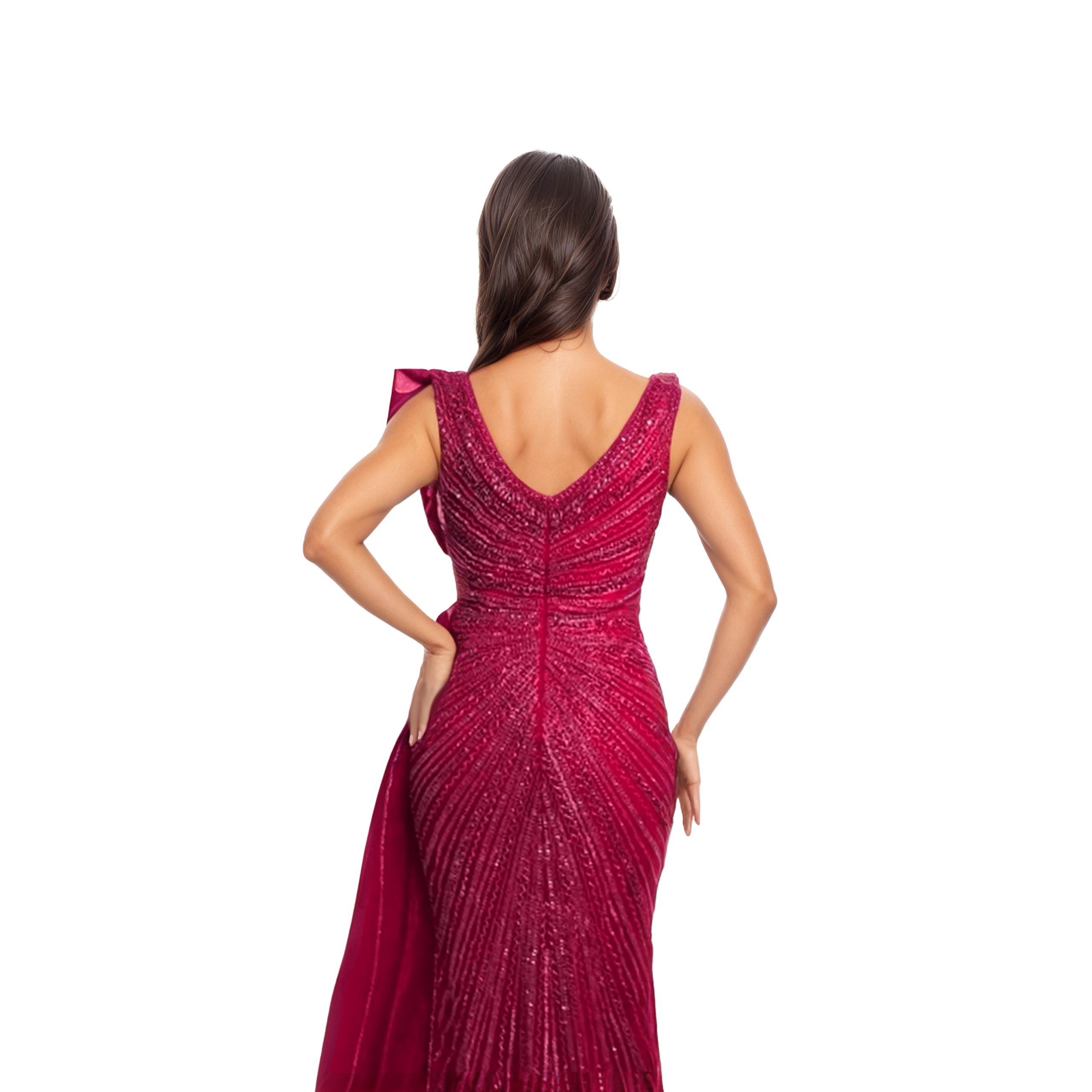 Fully Beaded And Sequined Mermaid Dress