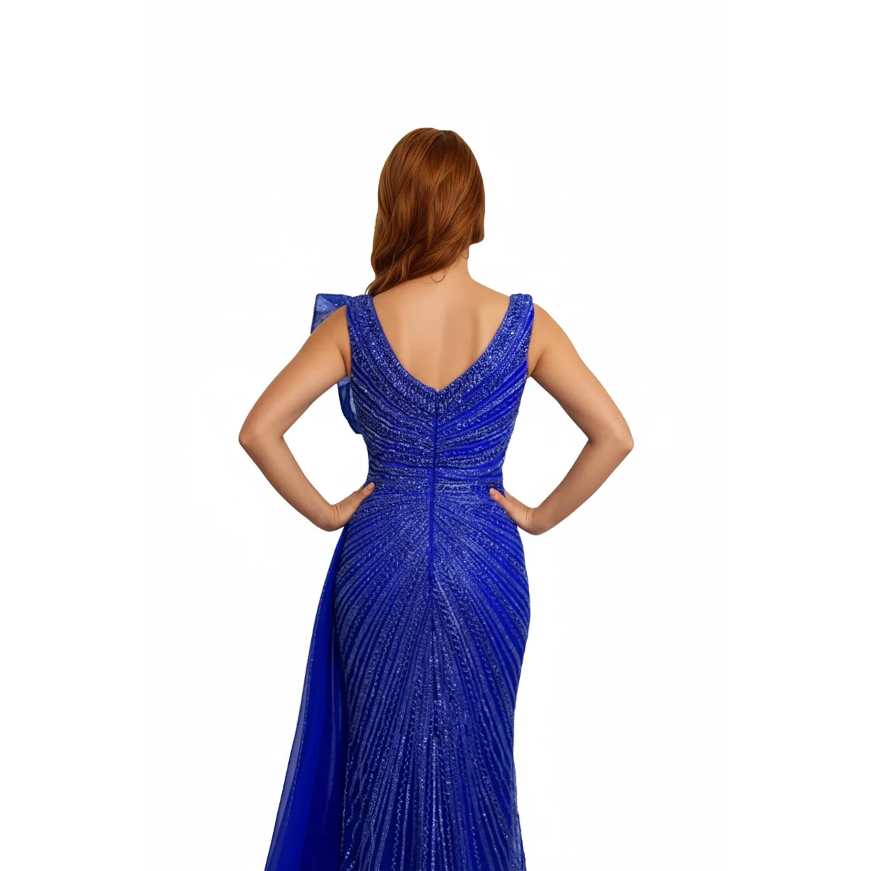 Fully Beaded And Sequined Mermaid Dress