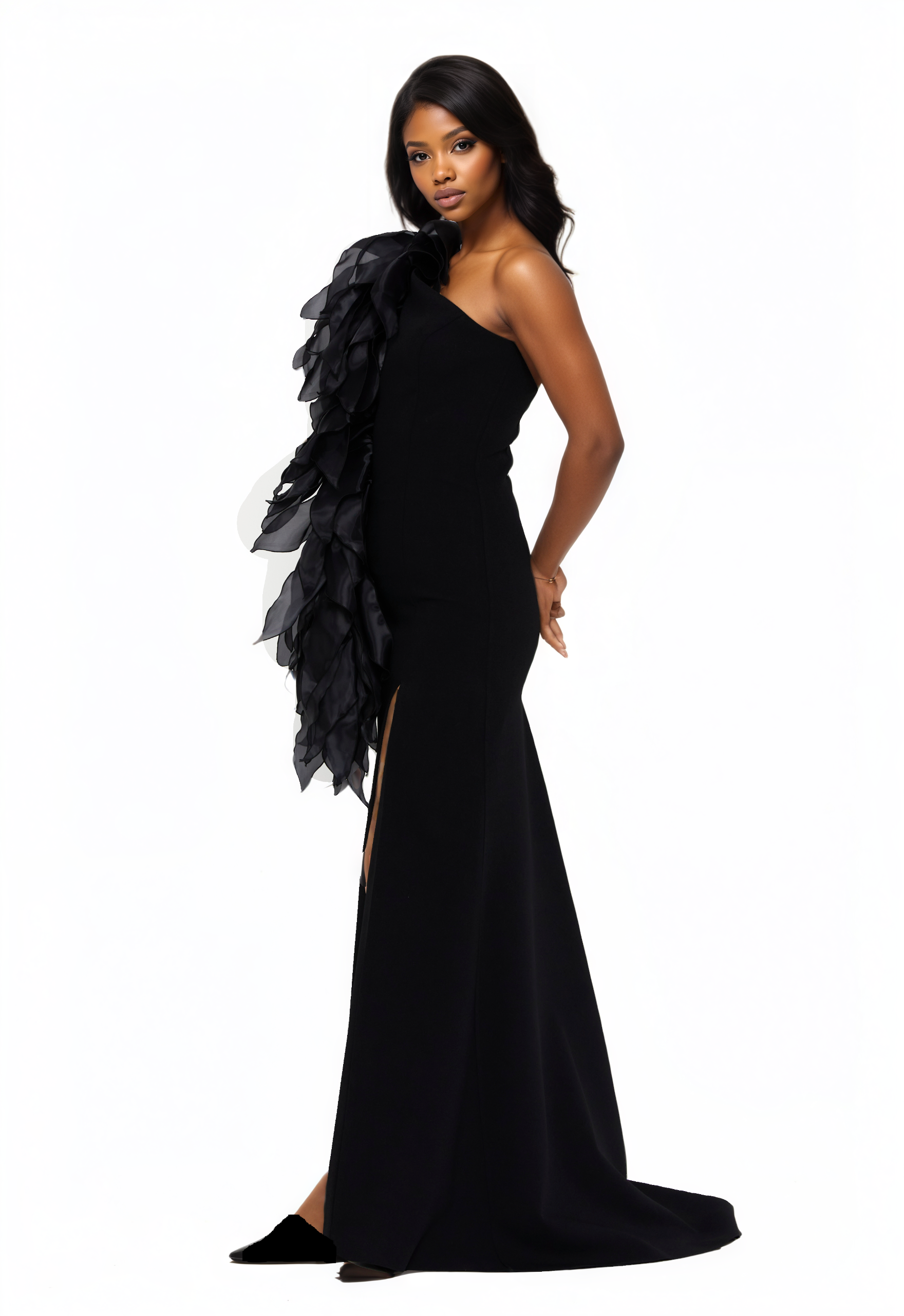 One Shoulder Maxi Viscose Mermaid Dress