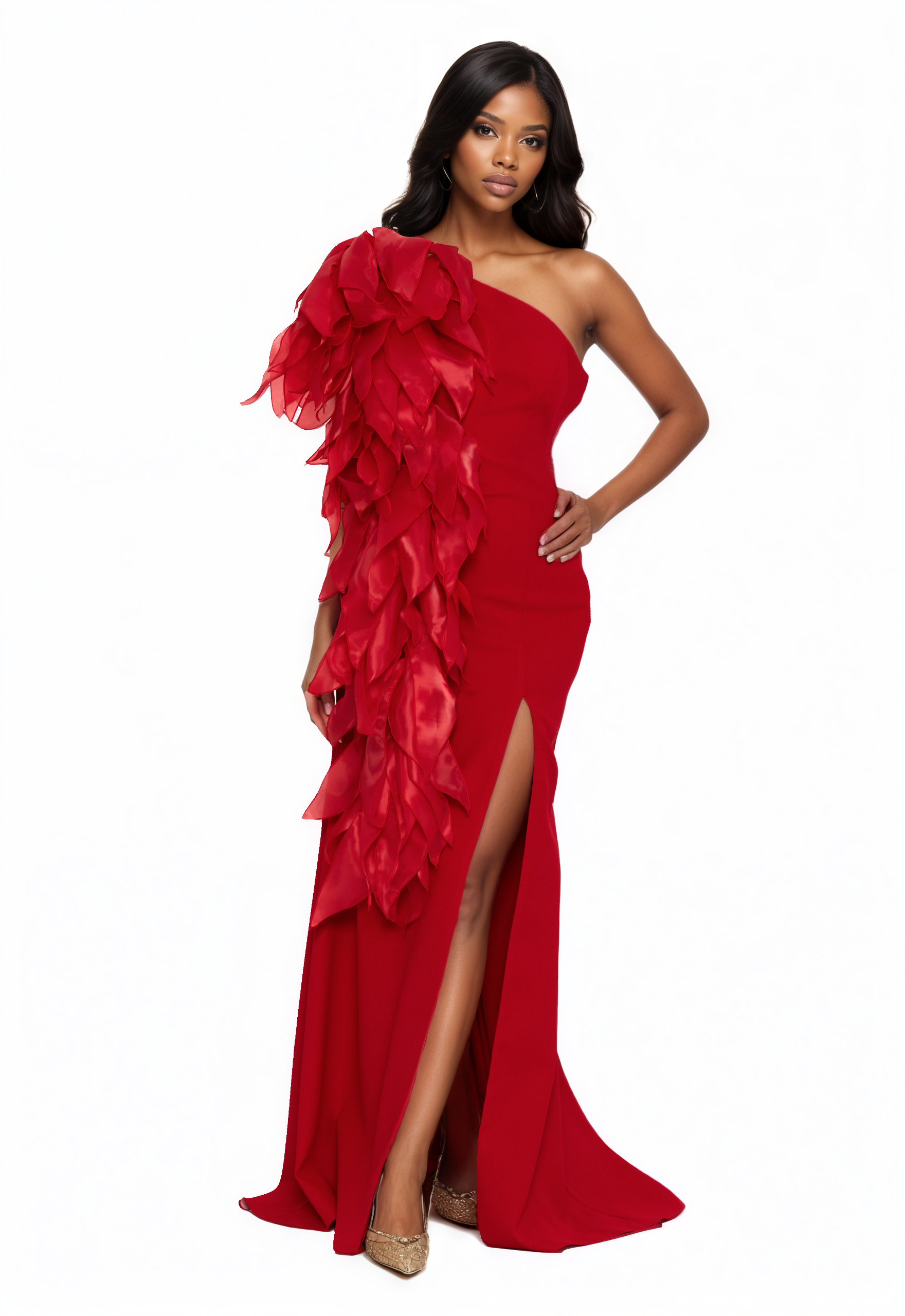 One Shoulder Maxi Viscose Mermaid Dress