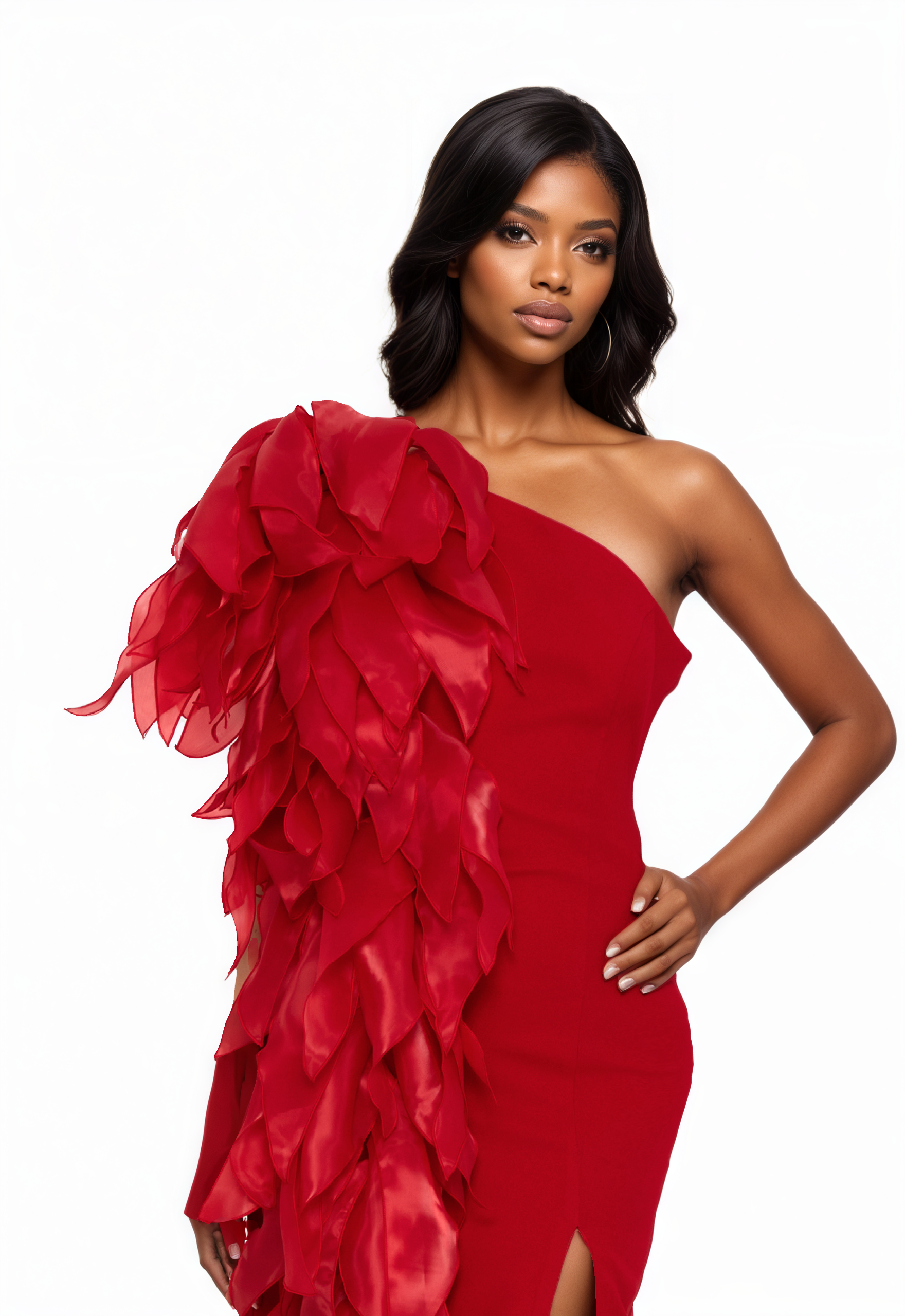 One Shoulder Maxi Viscose Mermaid Dress