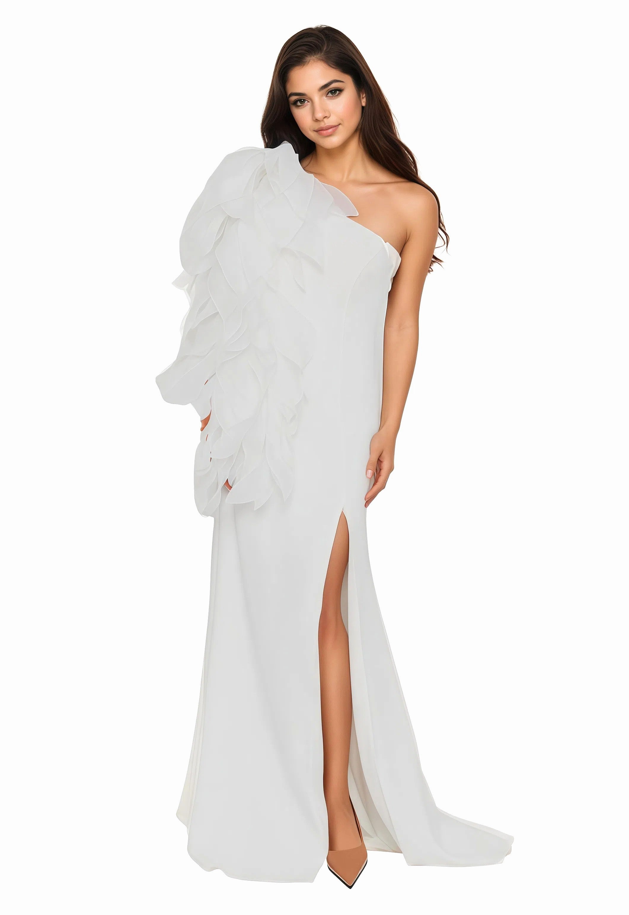 One Shoulder Maxi Viscose Mermaid Dress