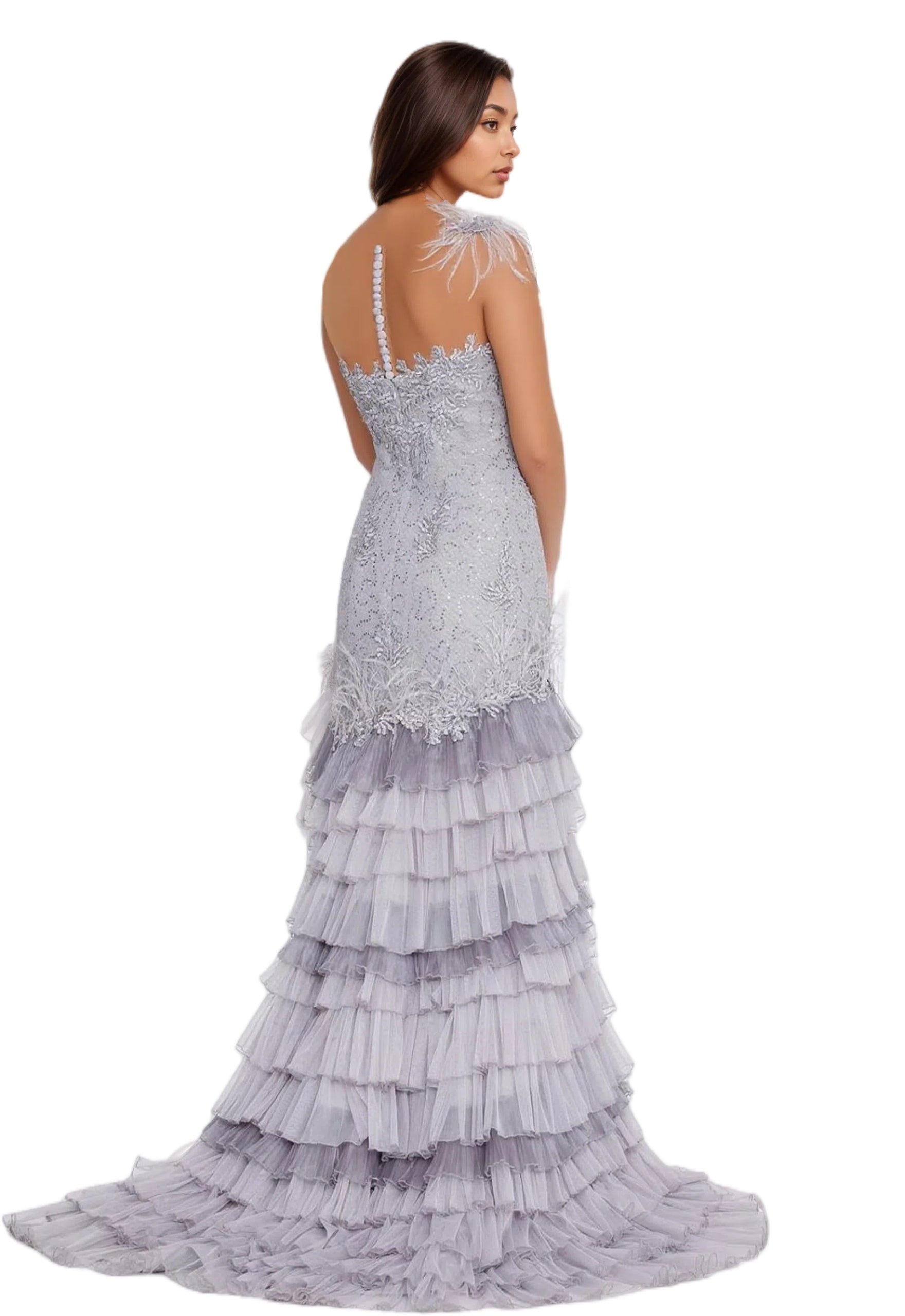 Sleeveless Maxi Tulle Fit & Flare Dress