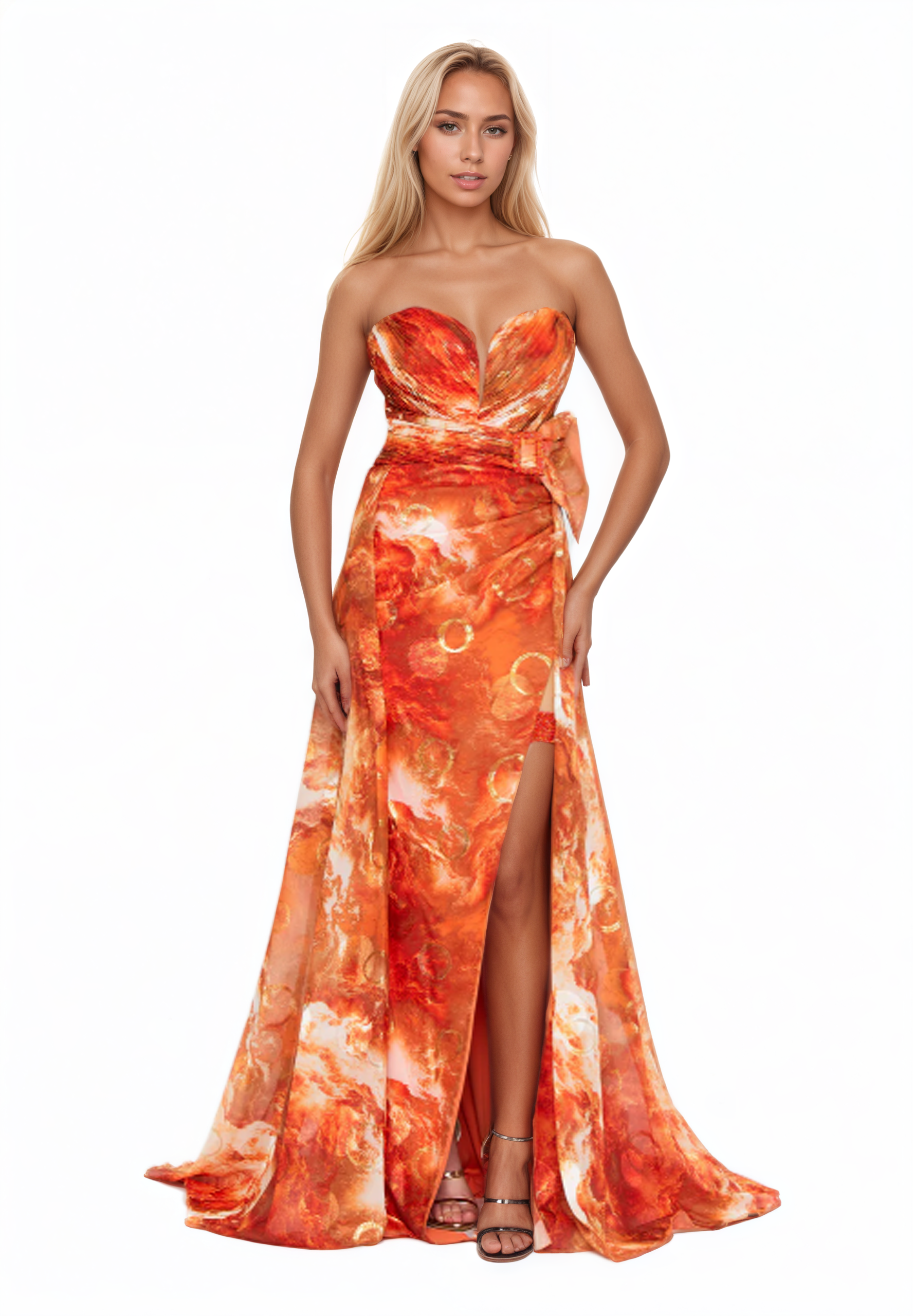 Strapless Maxi Chiffon Mermaid Dress