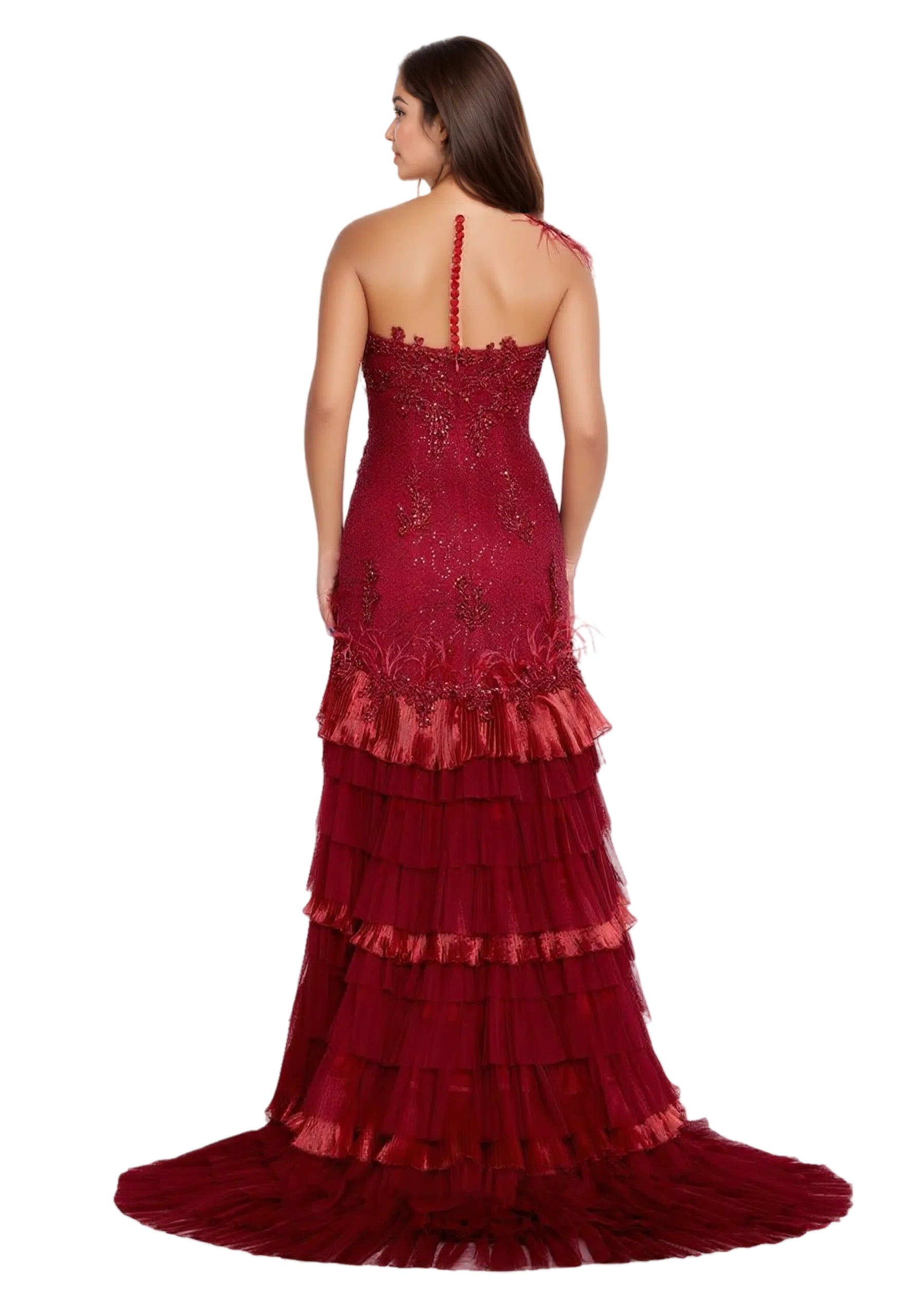 Sleeveless Maxi Tulle Fit & Flare Dress