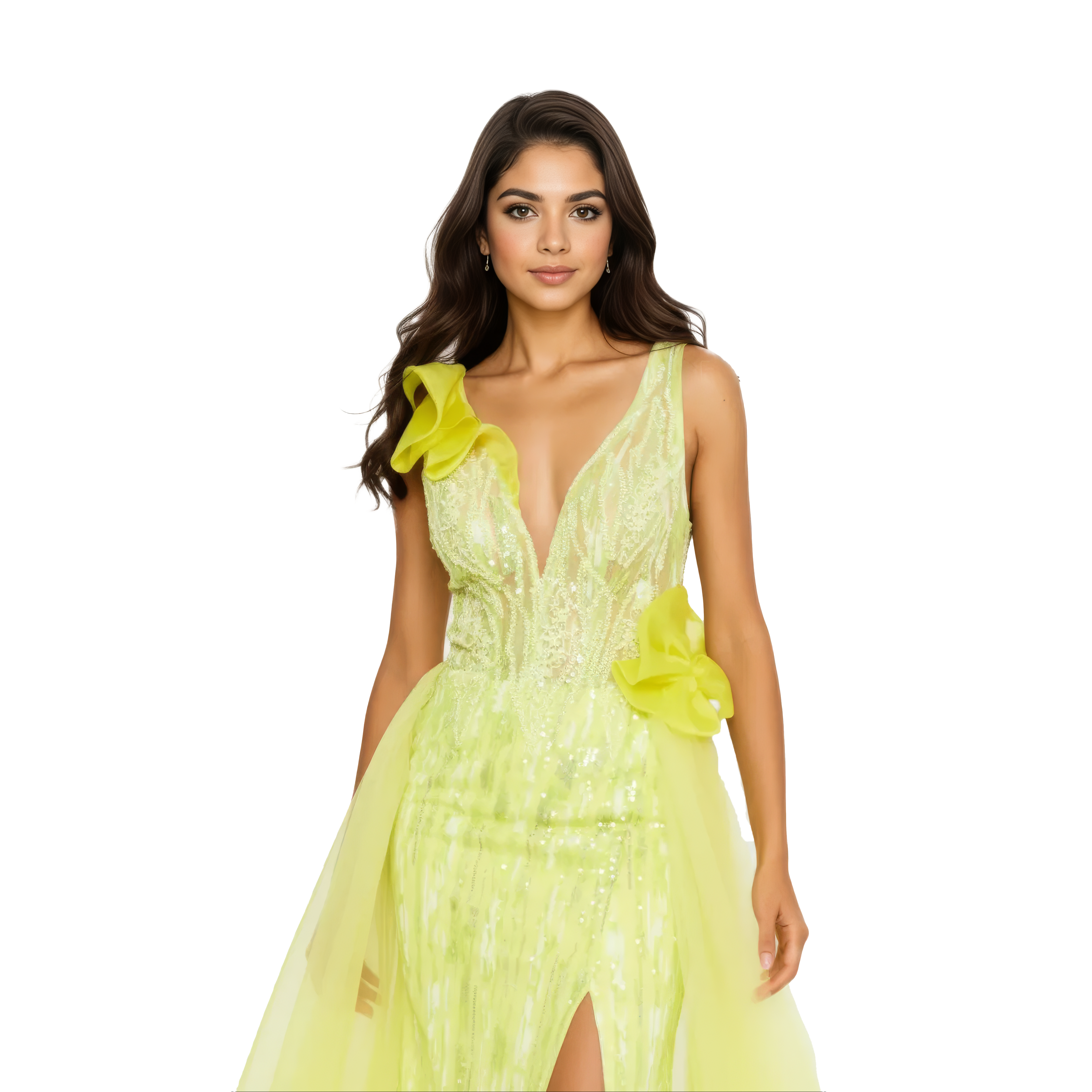 Sleeveless Maxi Tulle A - Line Dress