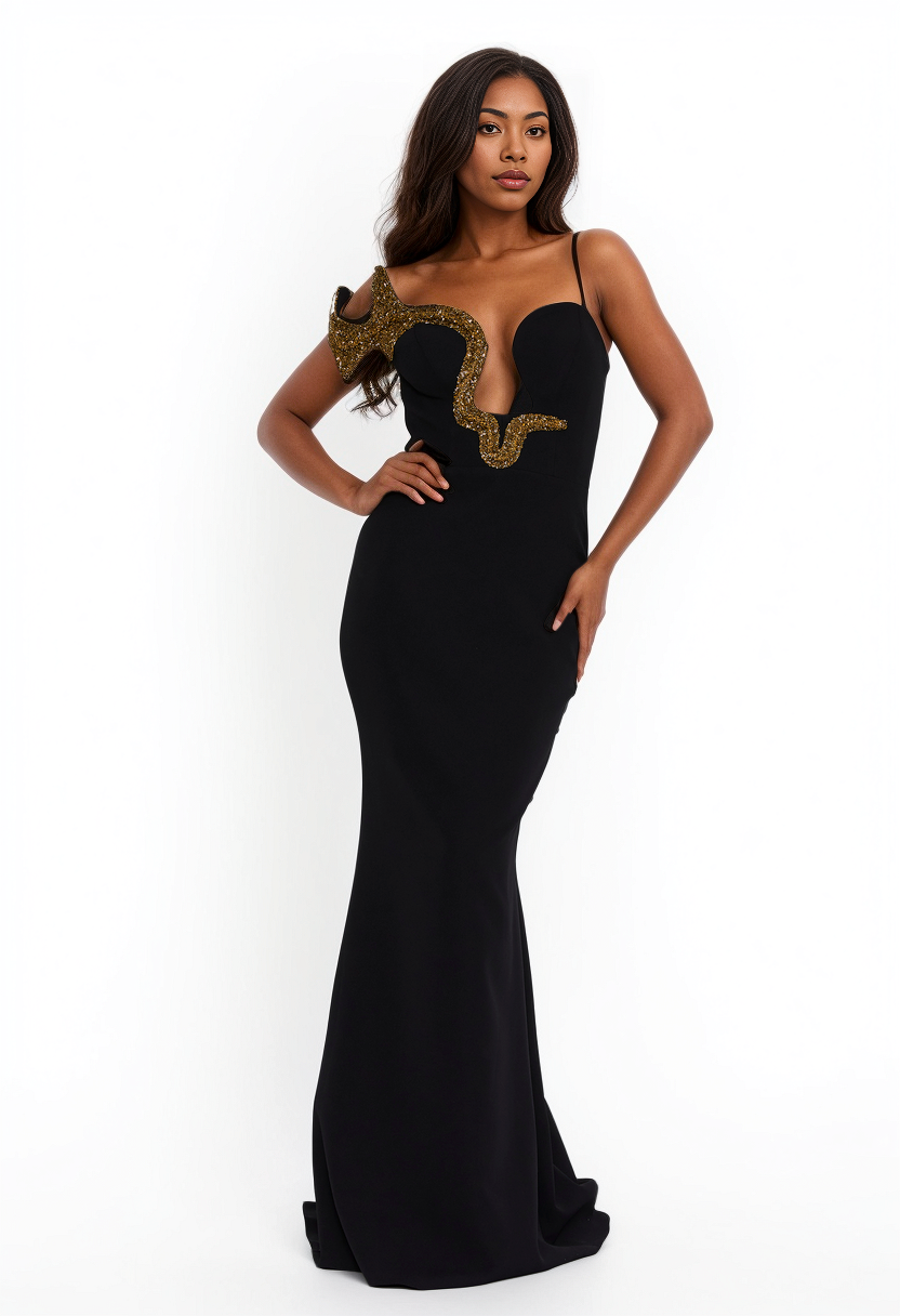 One Shoulder Maxi Viscose Mermaid Dress