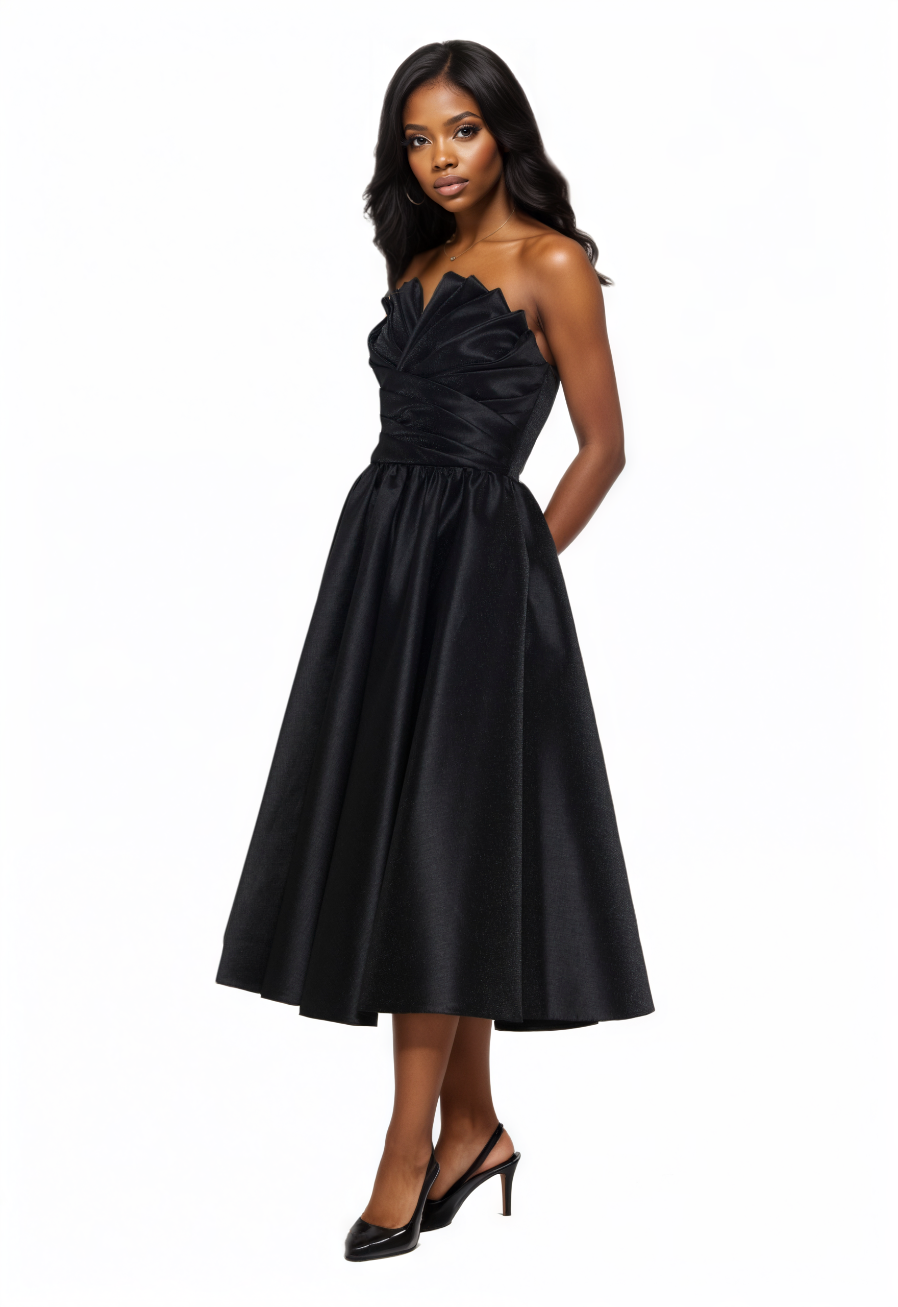 Strapless Midi A-Line Dress