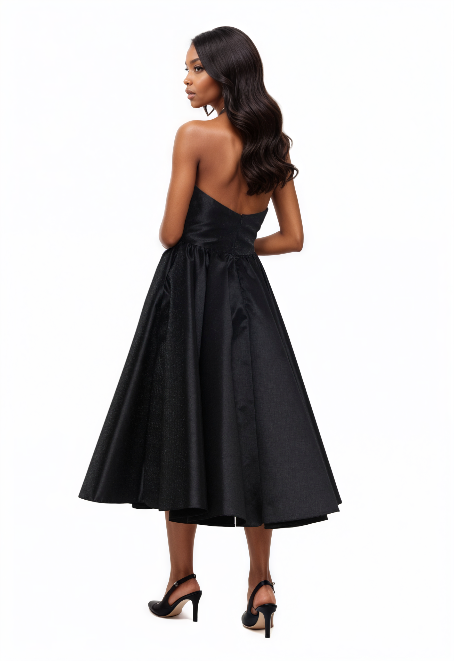 Strapless Midi A-Line Dress