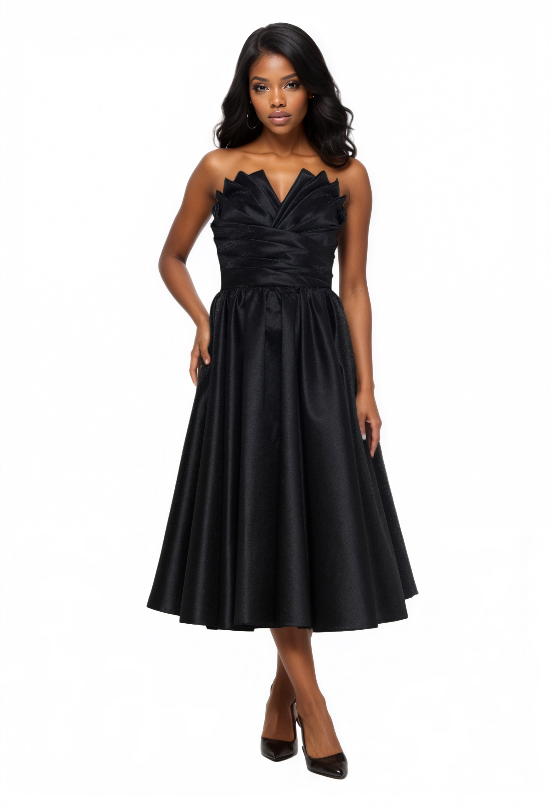 Strapless Midi A-Line Dress