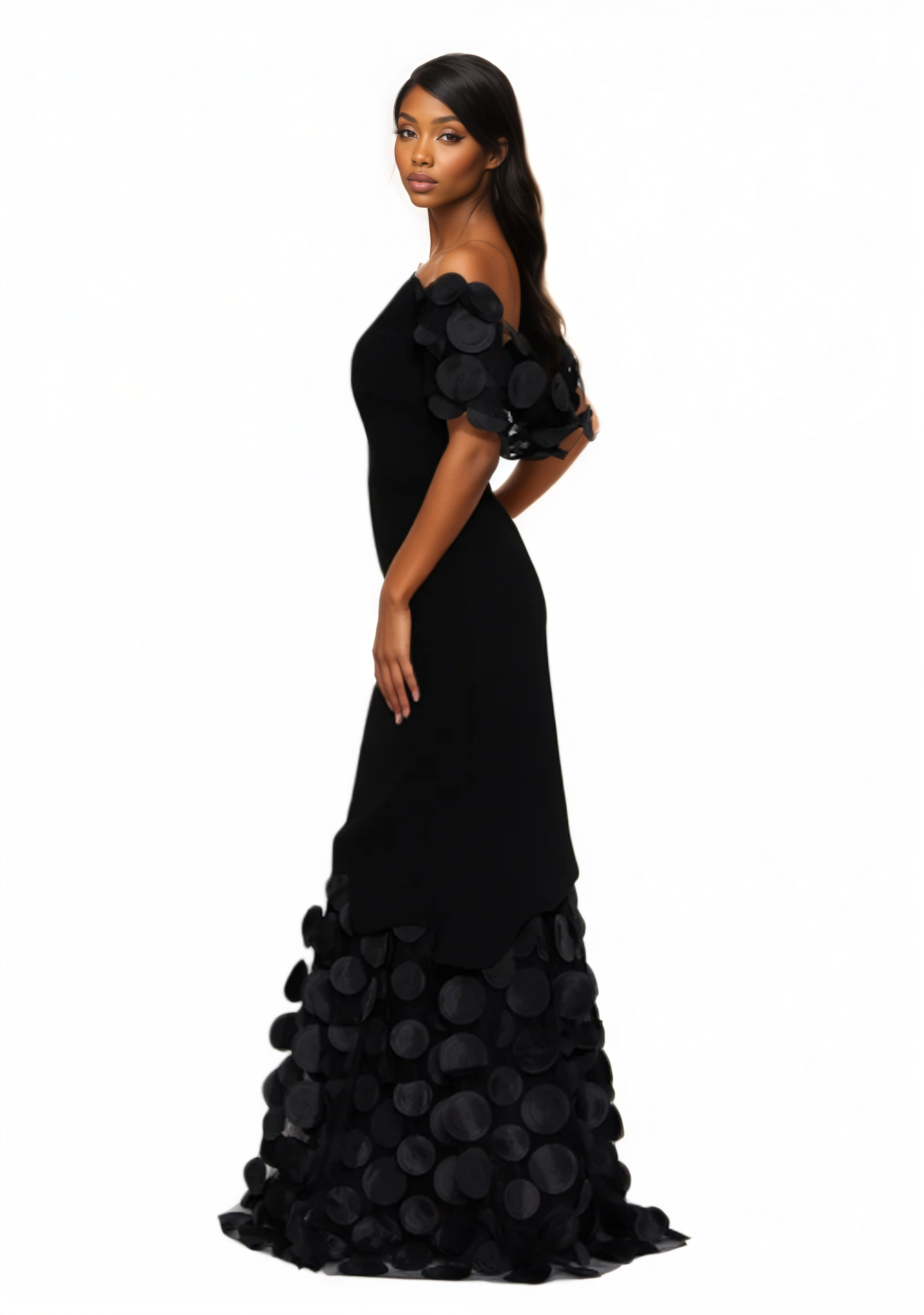 Off Shoulder Maxi Viscose Mermaid Dress