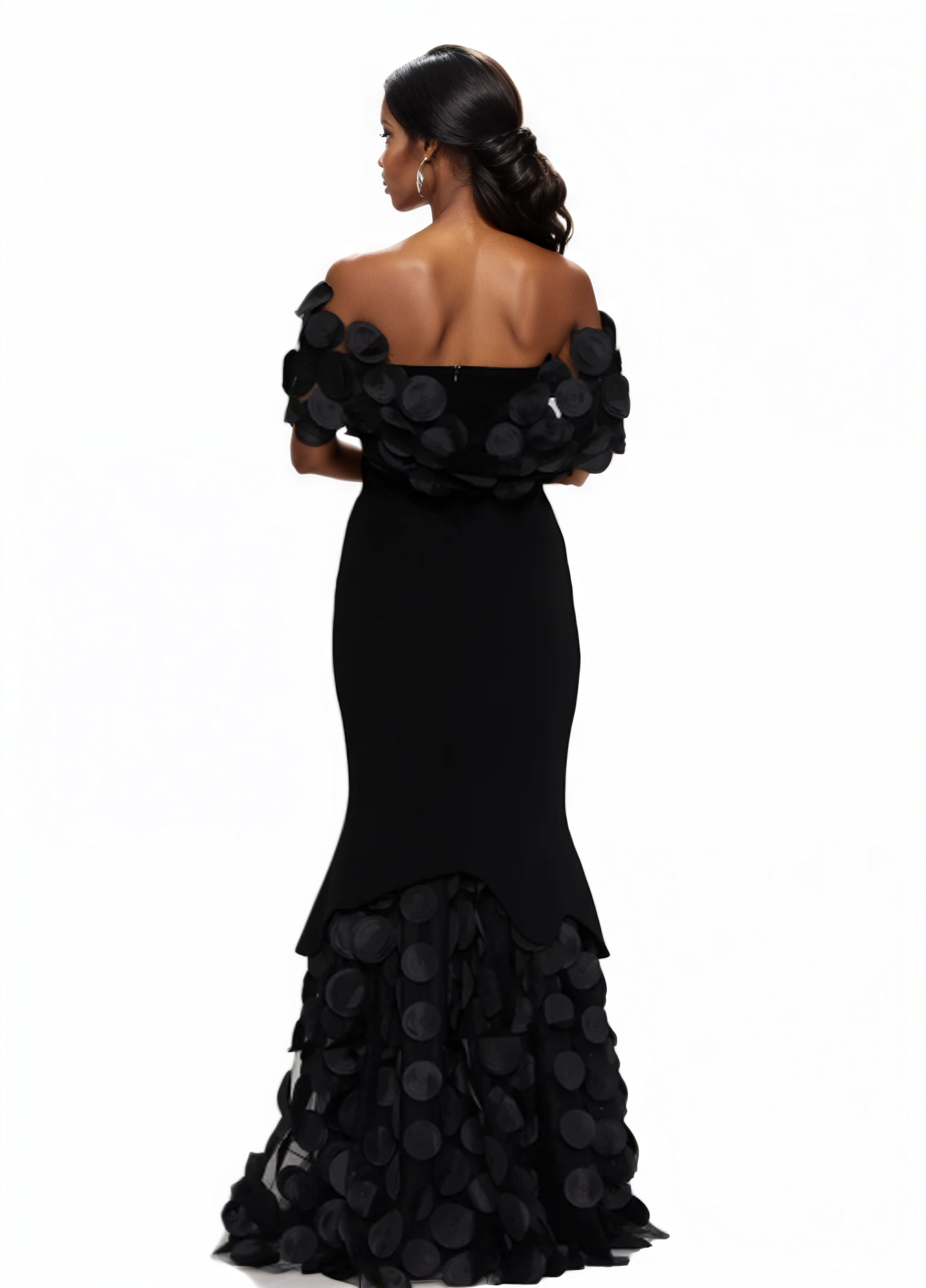 Off Shoulder Maxi Viscose Mermaid Dress