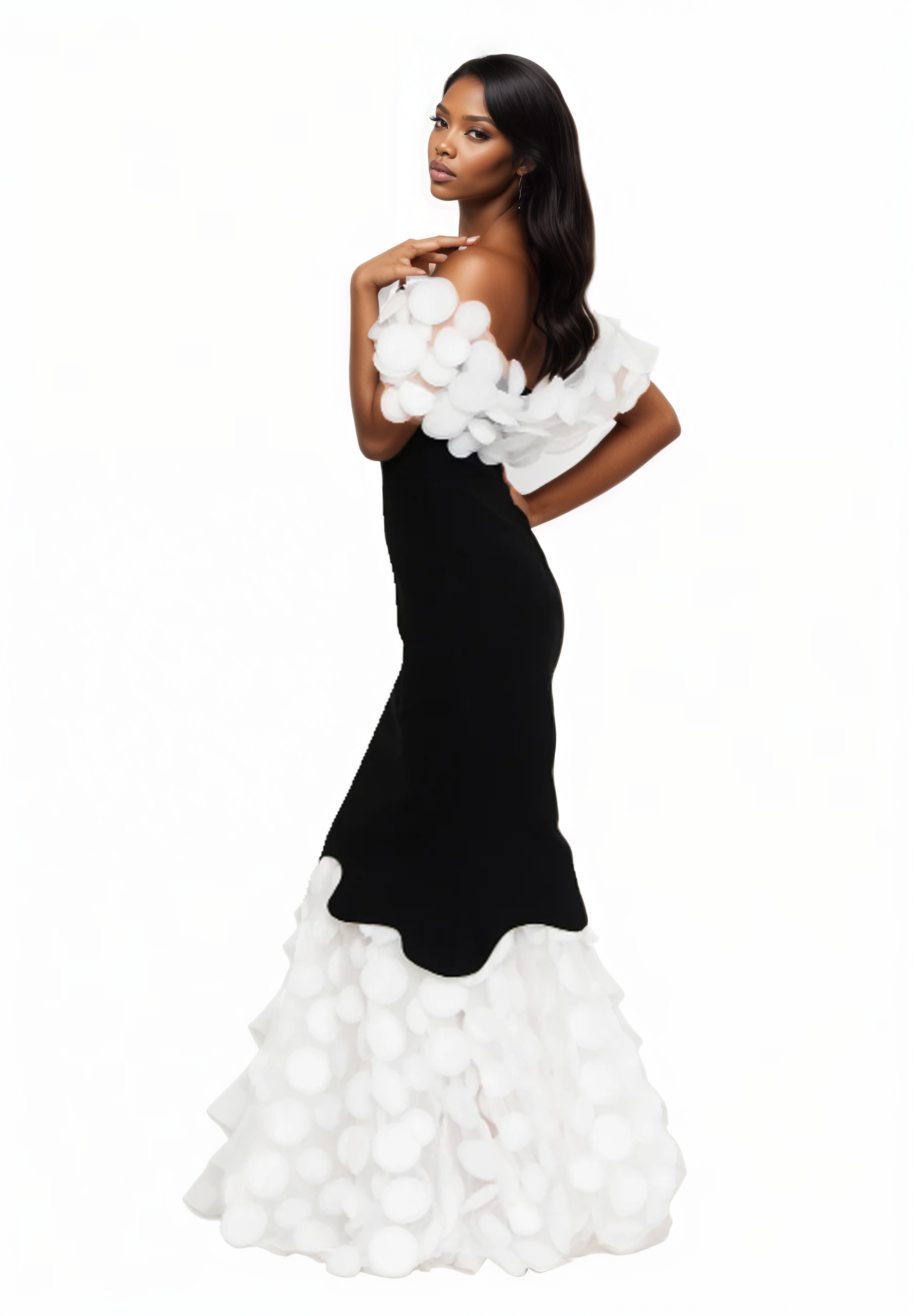 Off Shoulder Maxi Viscose Mermaid Dress