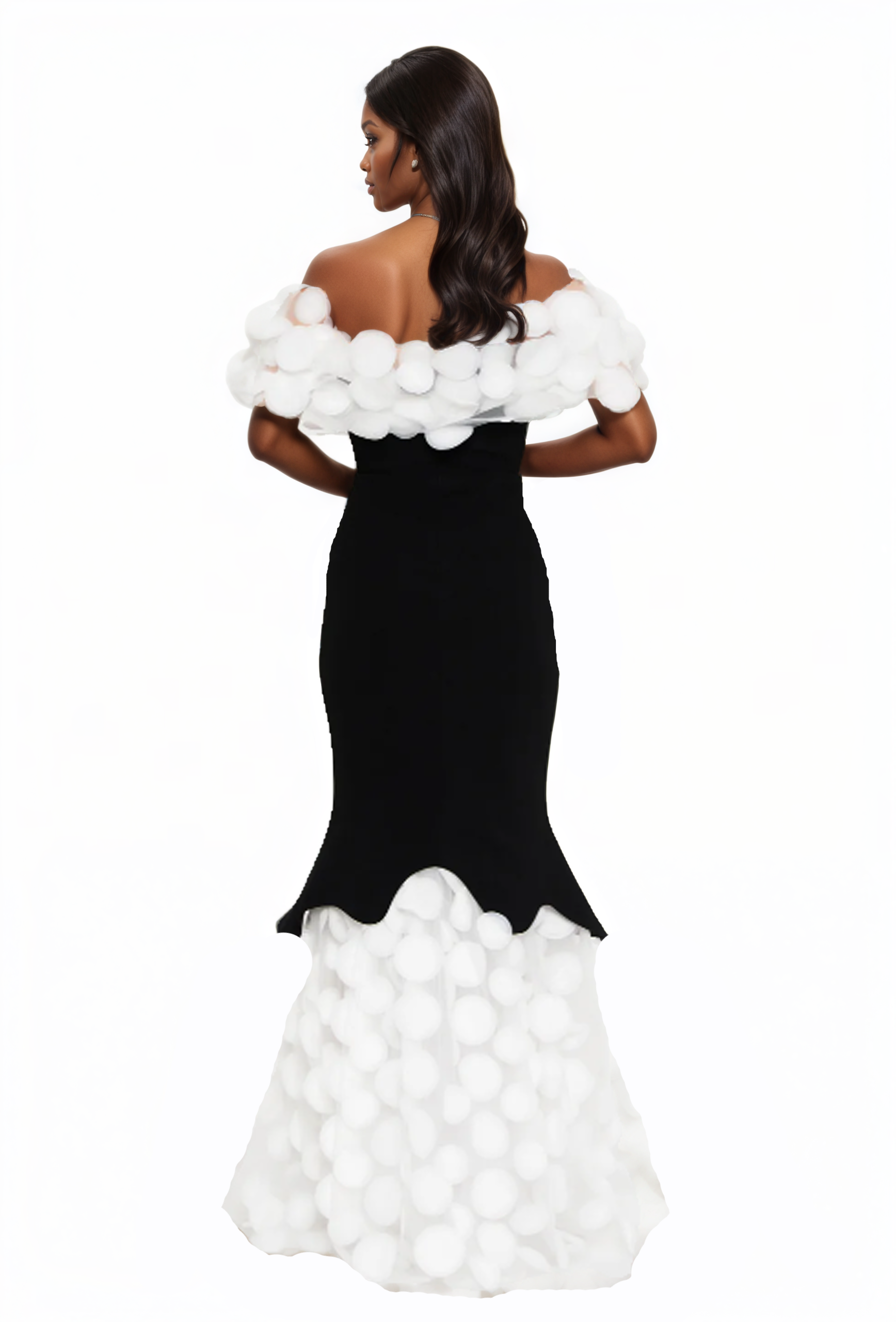 Off Shoulder Maxi Viscose Mermaid Dress