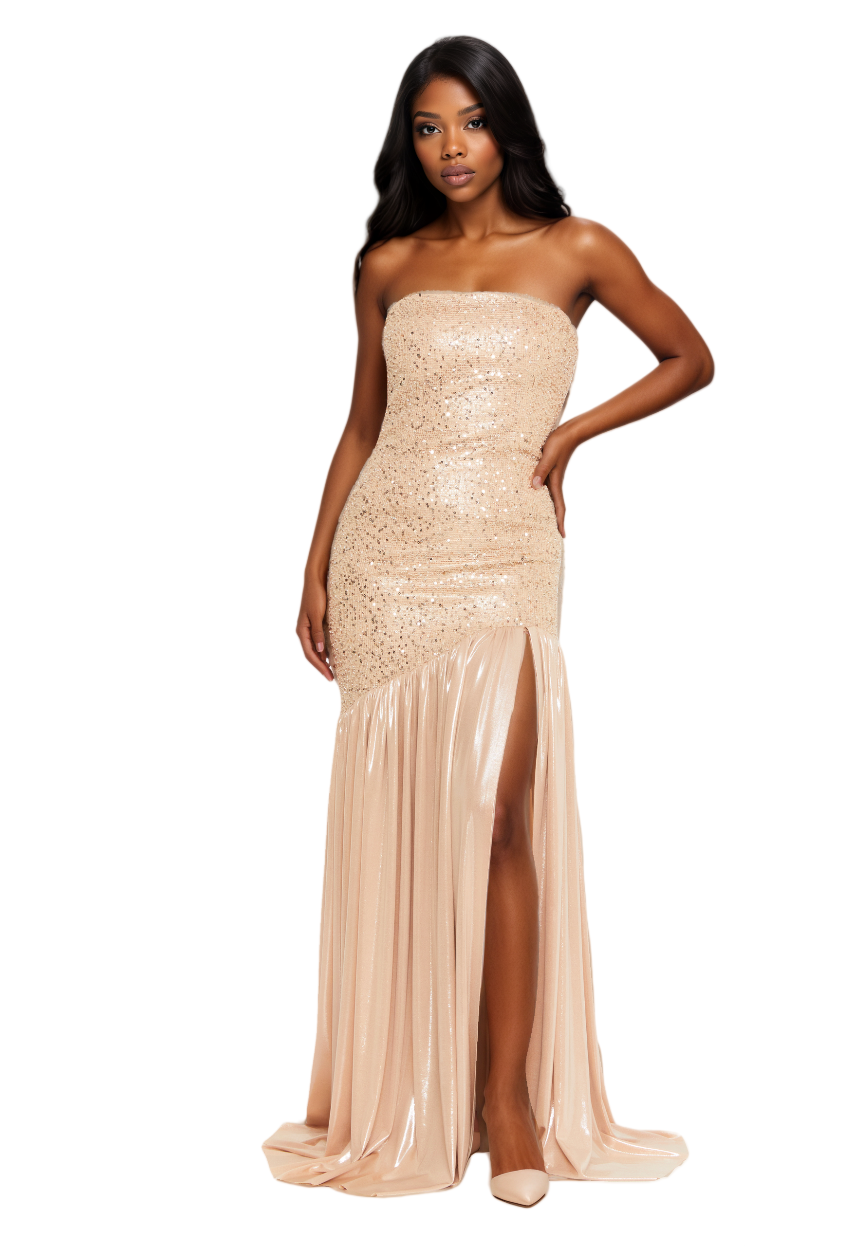 Strapless Maxi Lycra Column Dress