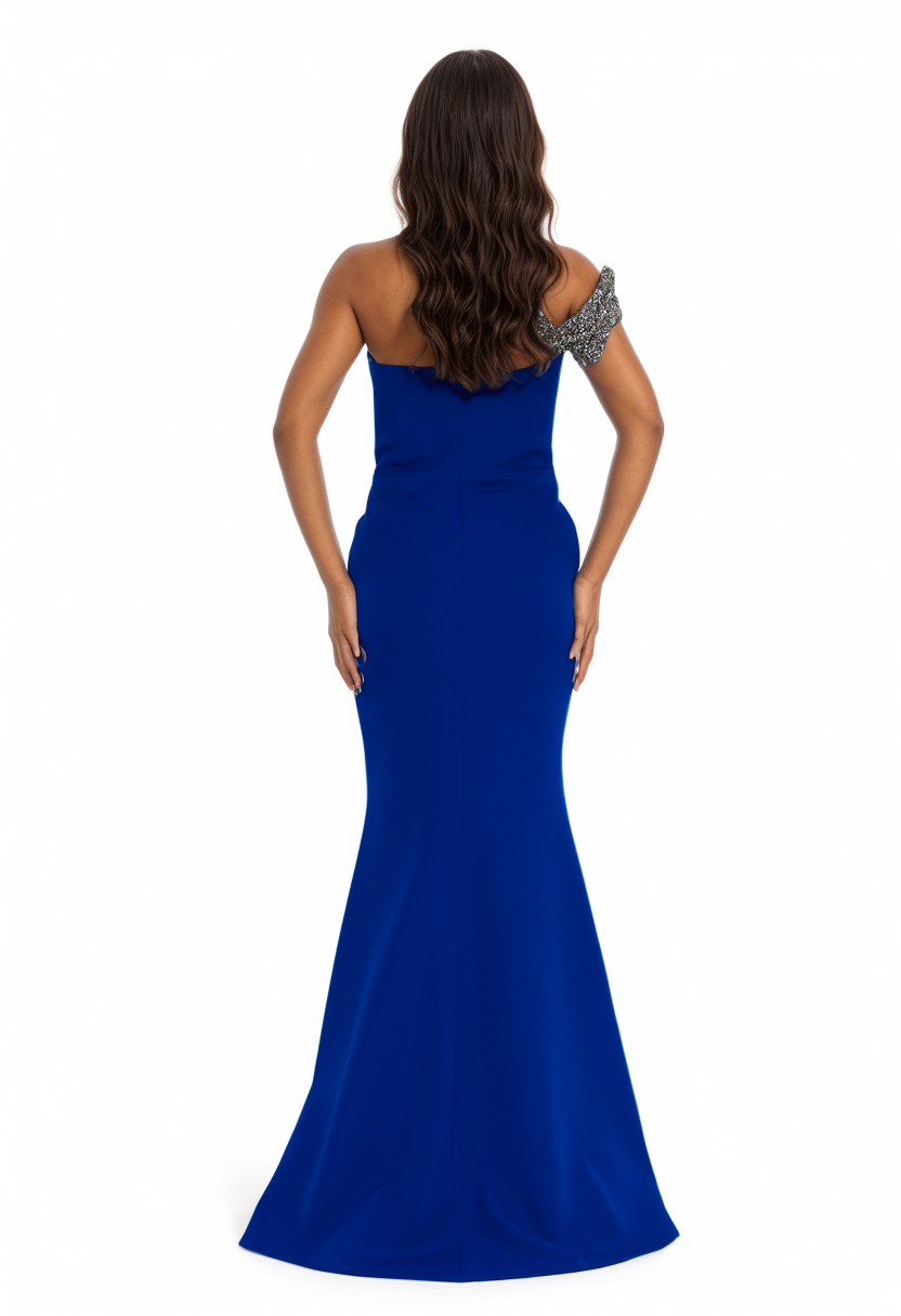 One Shoulder Maxi Viscose Mermaid Dress