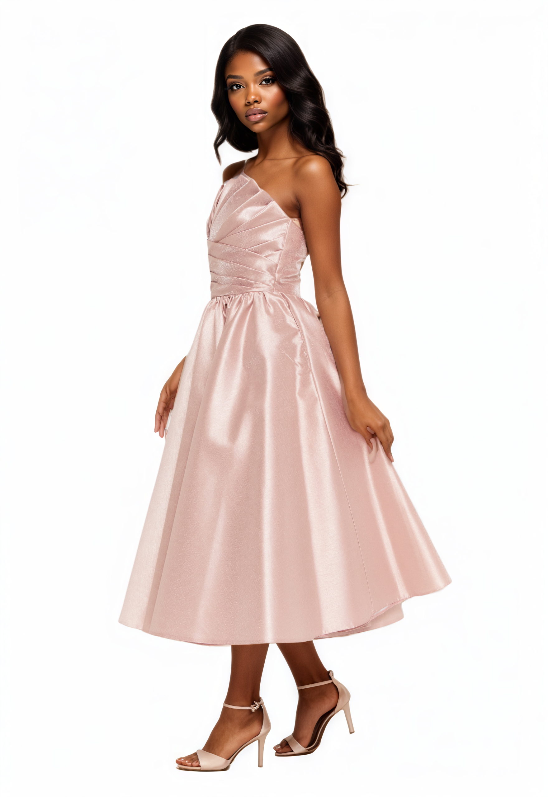 Strapless Midi A-Line Dress
