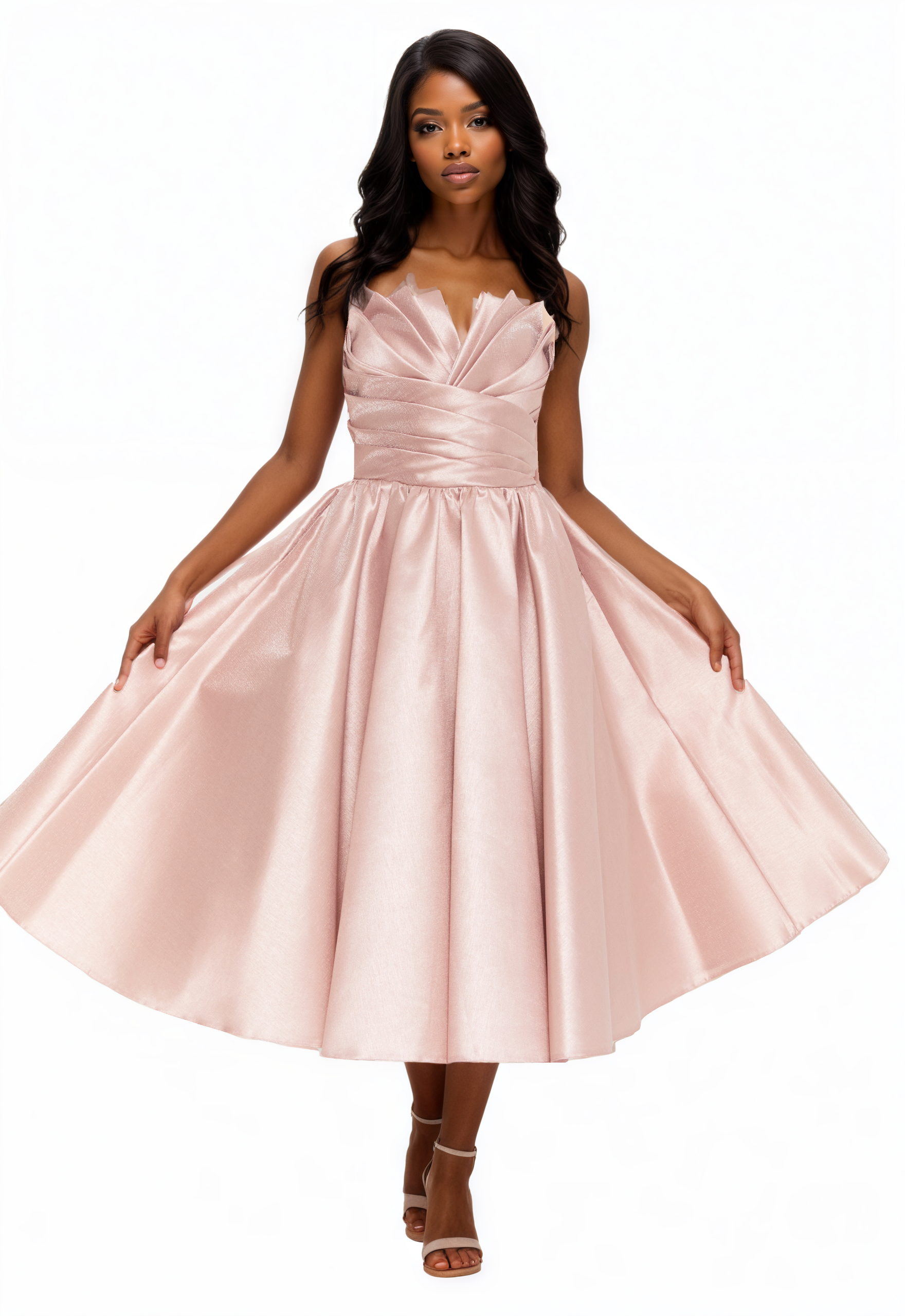 Strapless Midi A-Line Dress