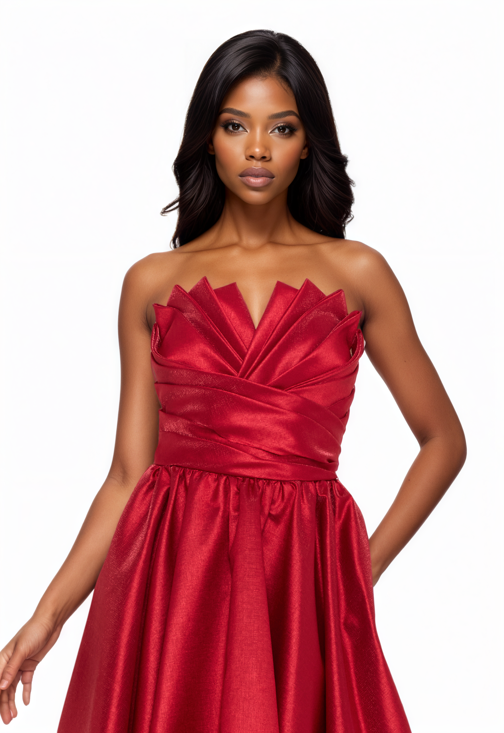 Strapless Midi A-Line Dress