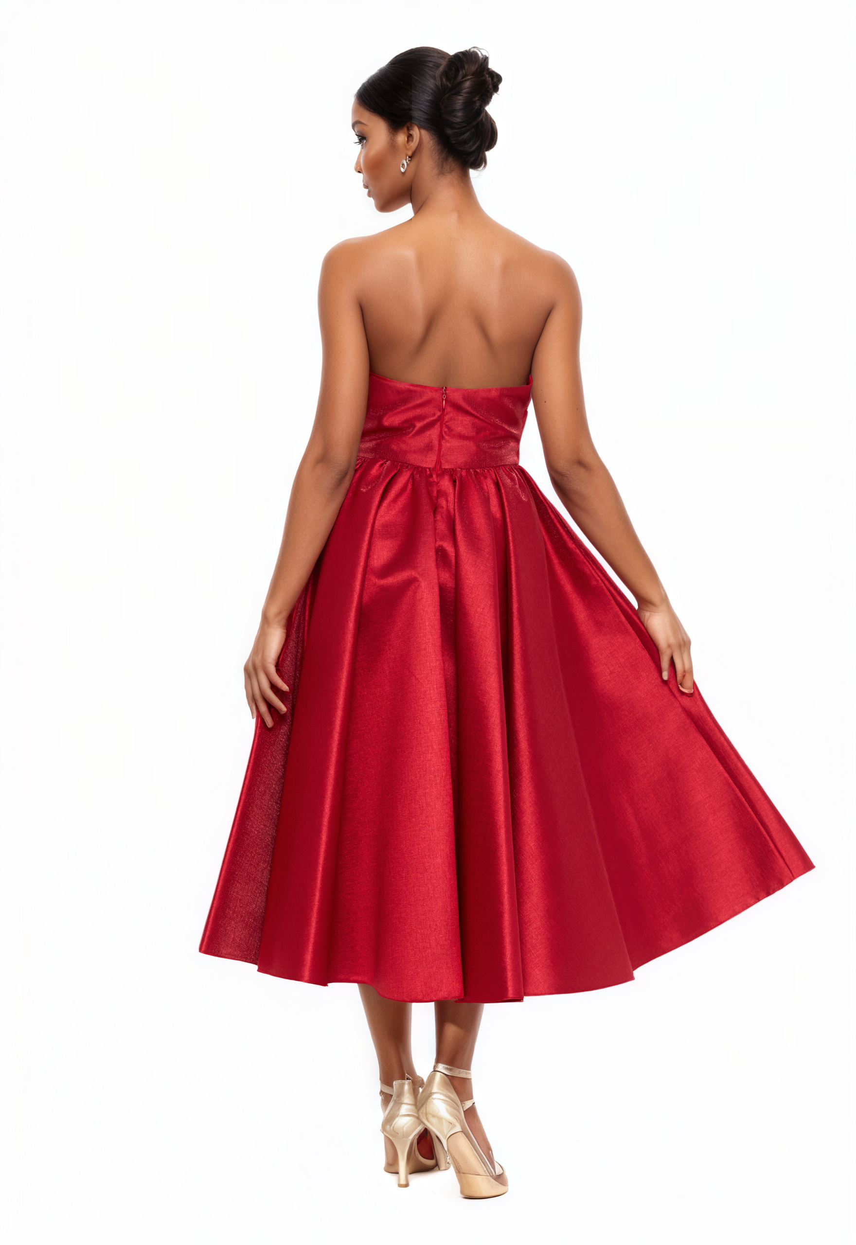 Strapless Midi A-Line Dress