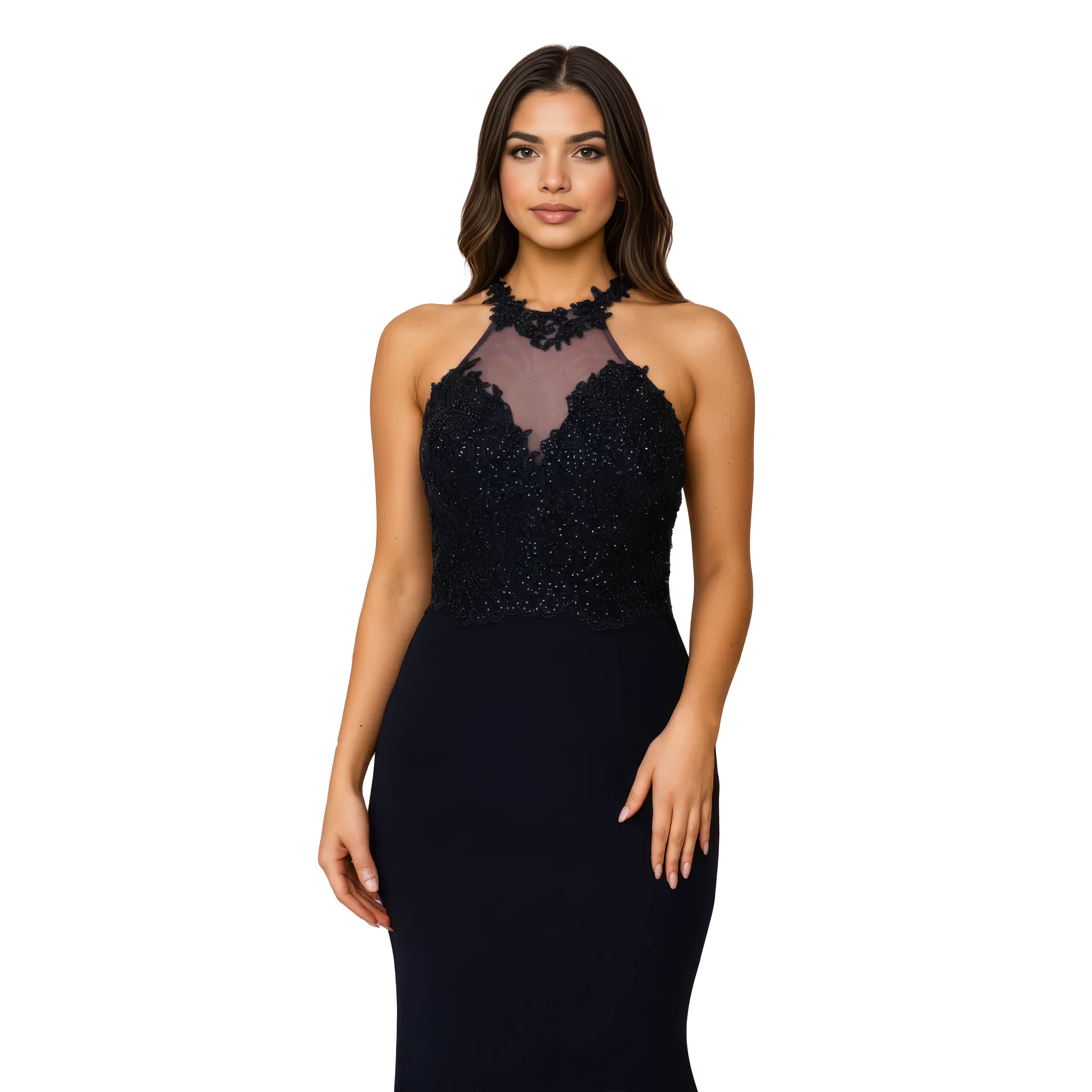 Sleeveless Maxi Lace Mermaid Dress