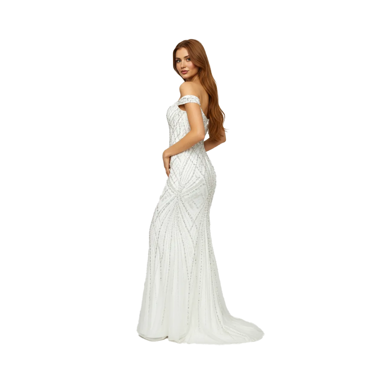 Off Shoulder Maxi Sequin Mermaid Dress