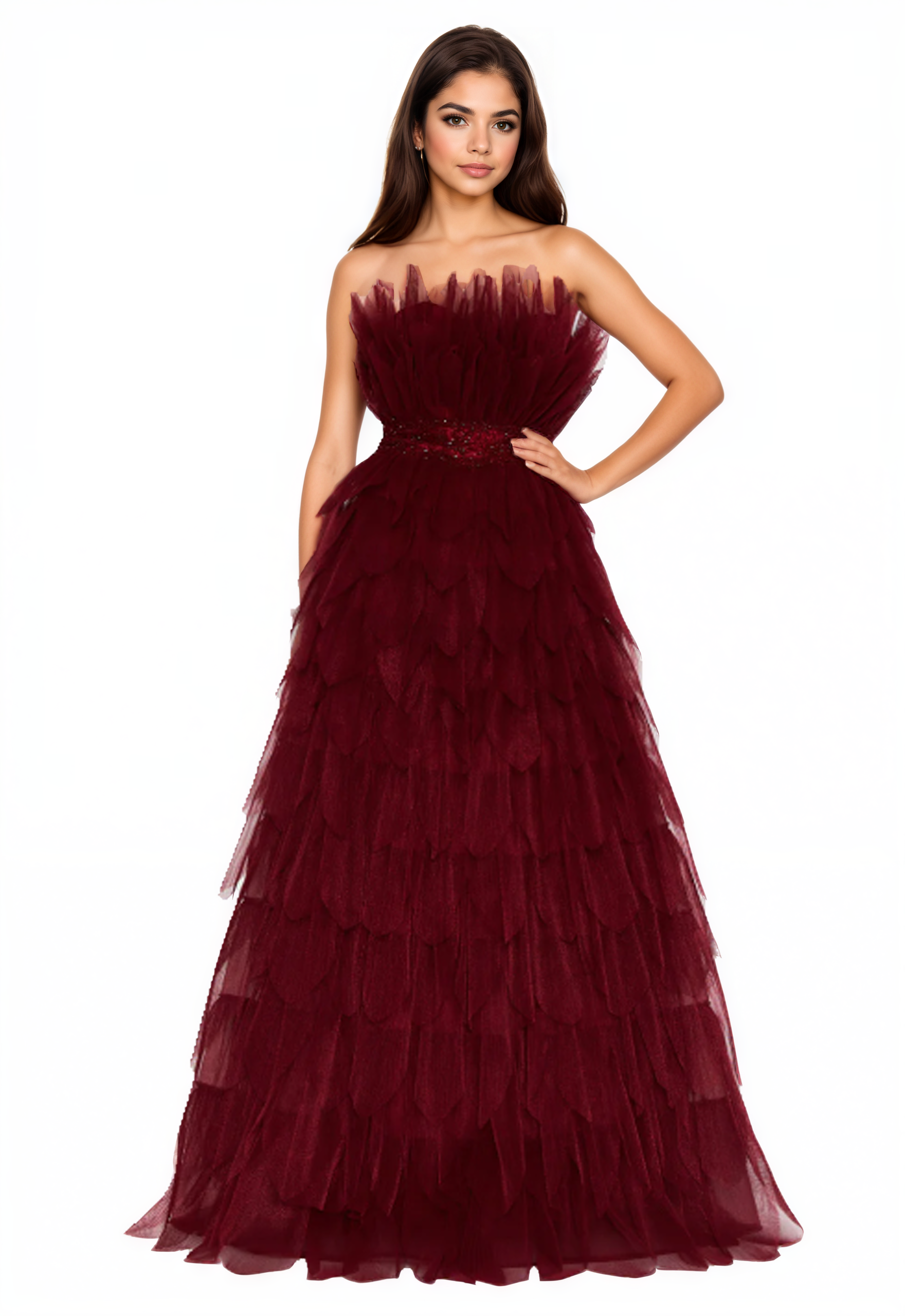 Strapless Maxi Tulle A-Line Dress