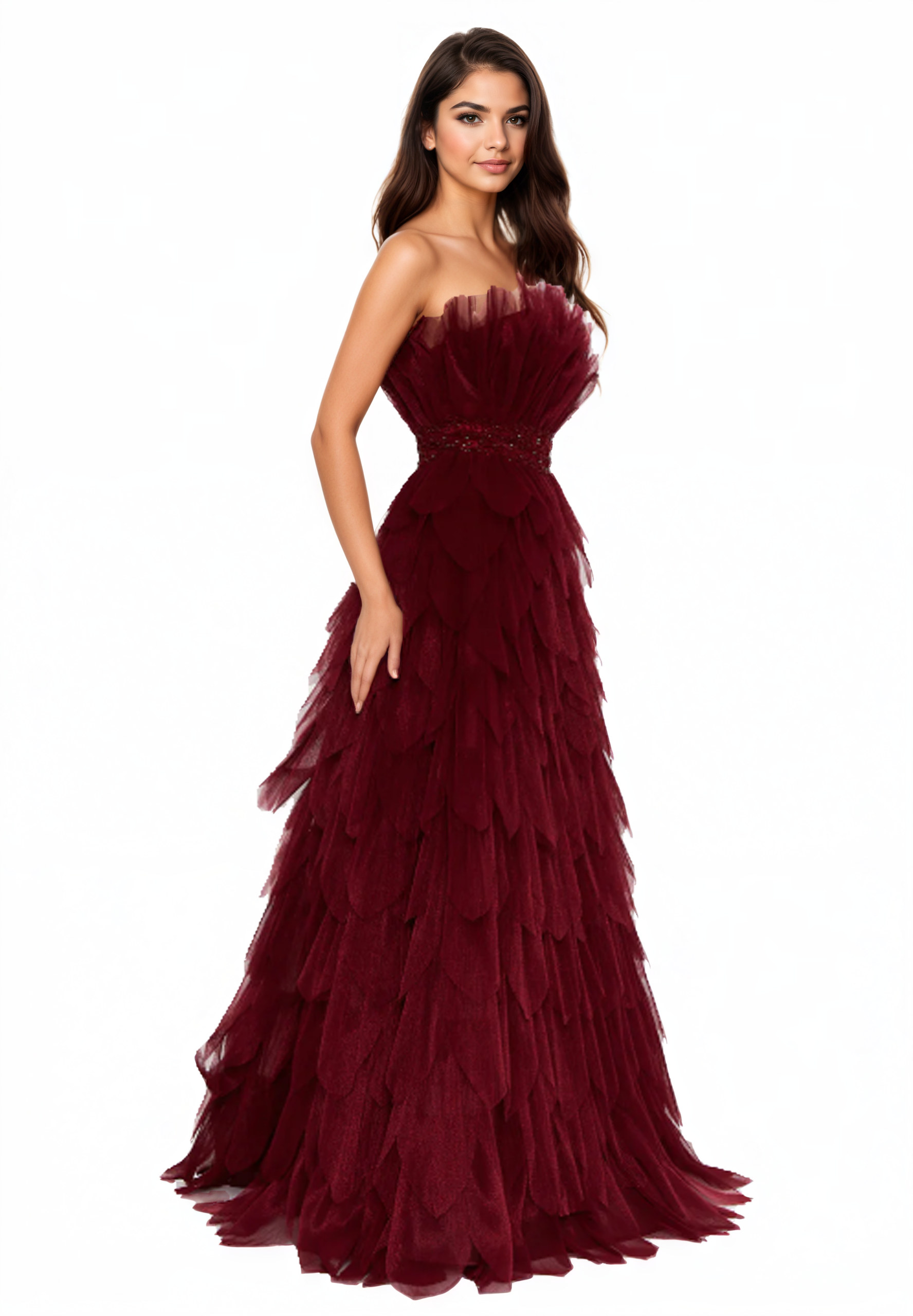 Strapless Maxi Tulle A-Line Dress
