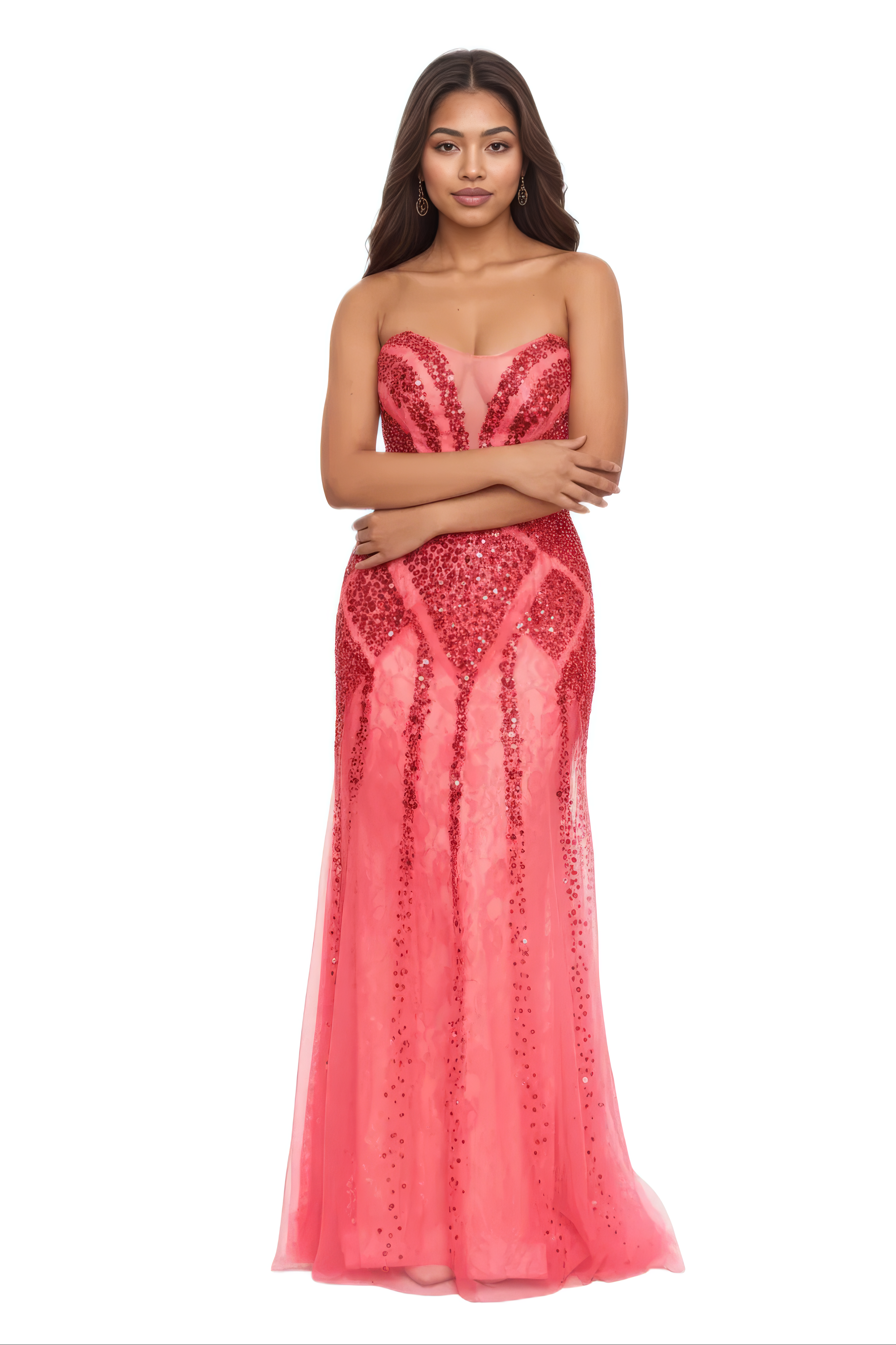 Strapless Maxi Tulle Mermaid Dress