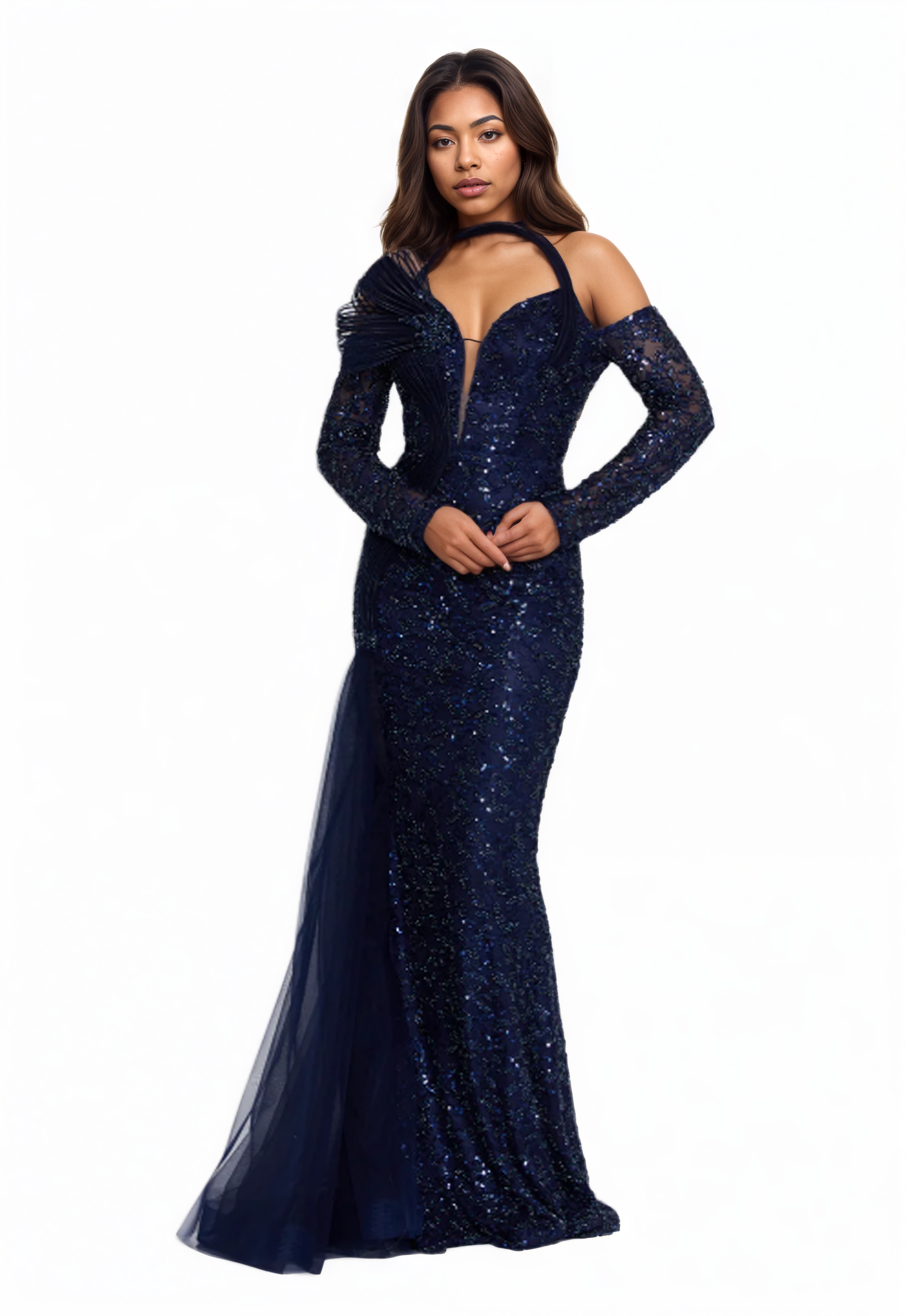 Off Shoulder Maxi Tulle Mermaid Dress