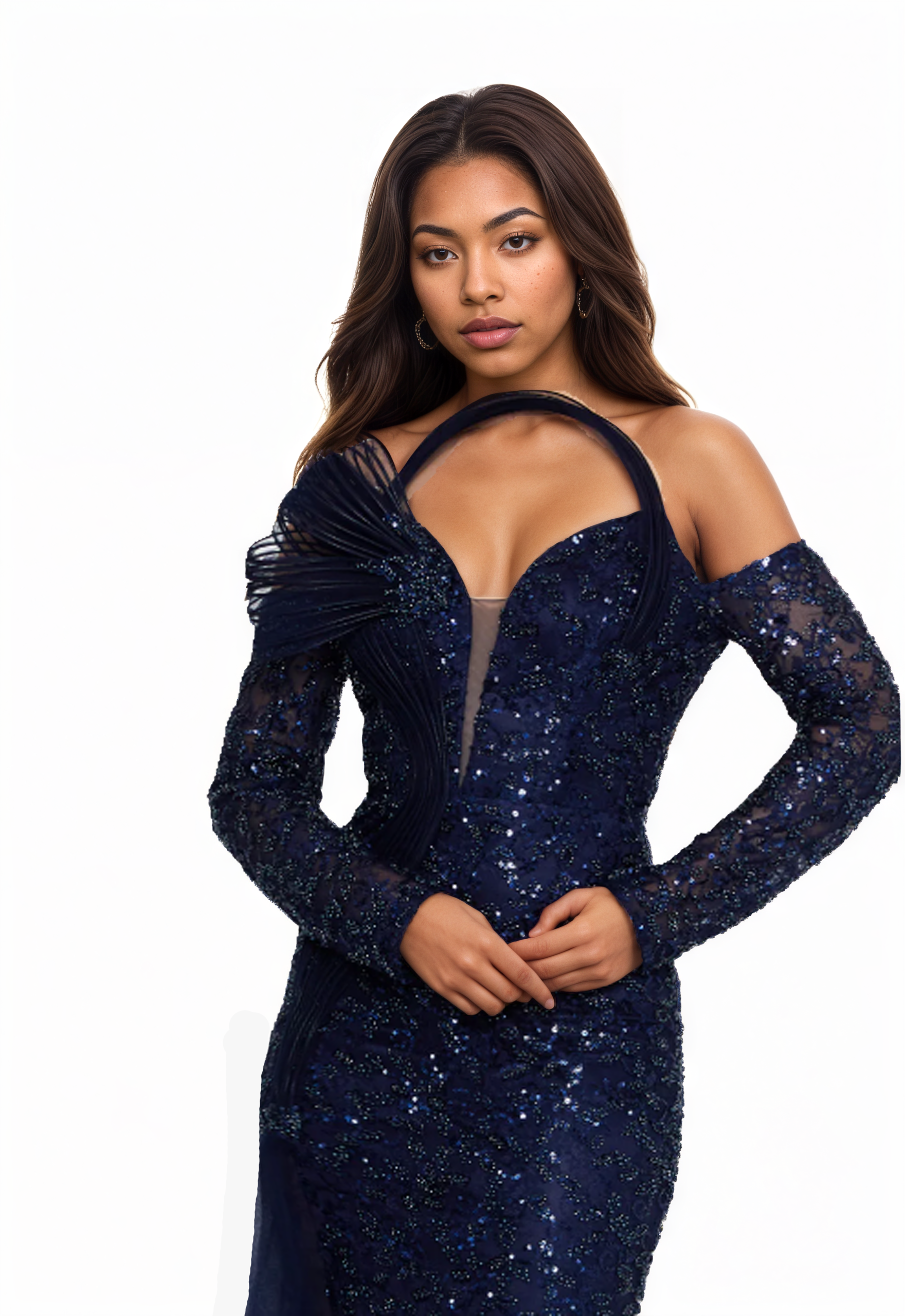 Off Shoulder Maxi Tulle Mermaid Dress