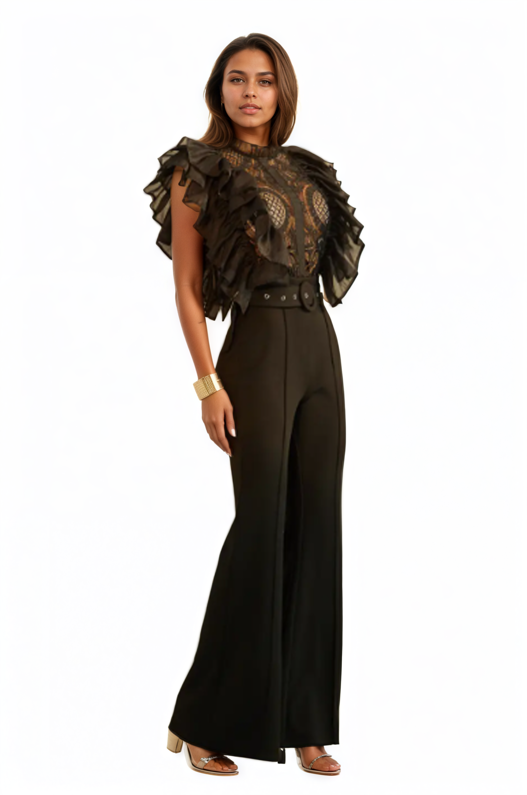 Ruffled Lace Jumpsuit