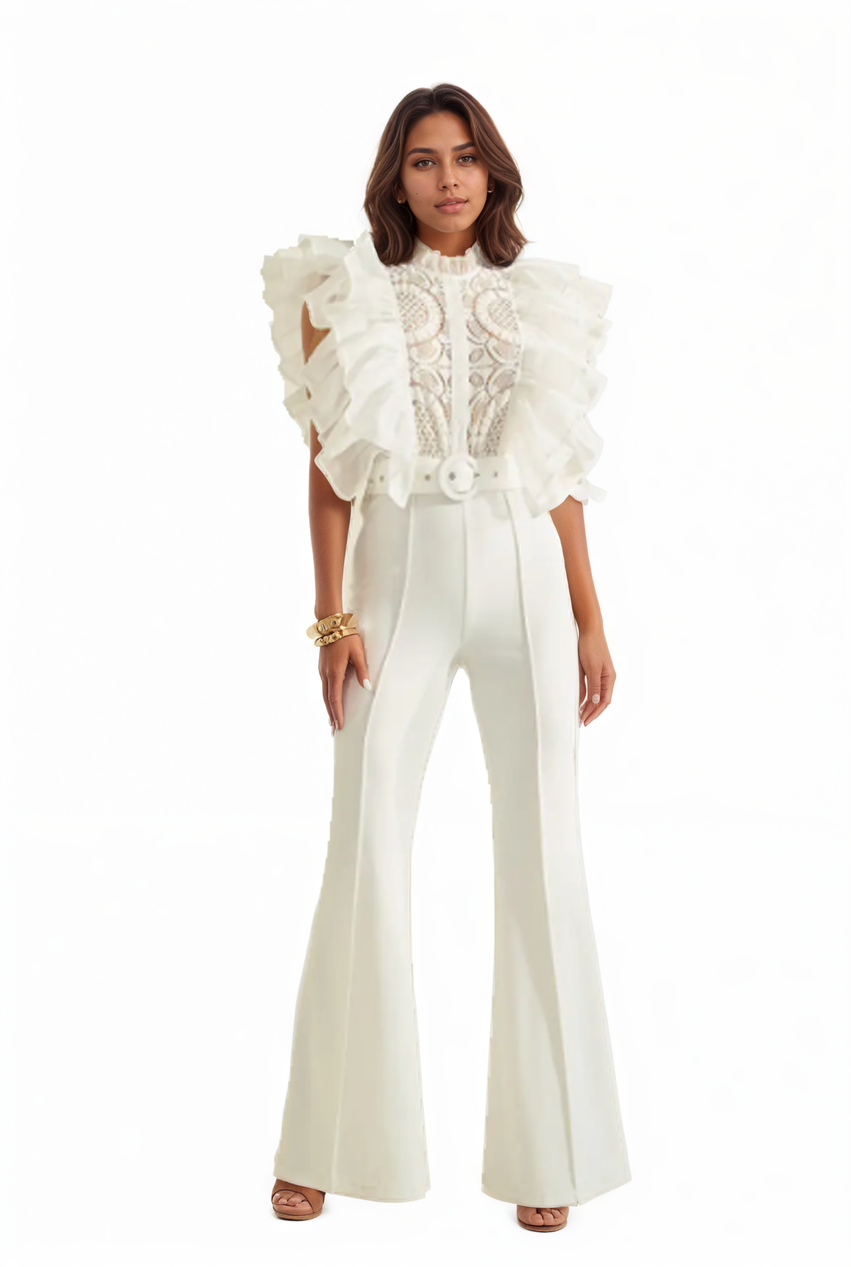 Ruffled Lace Jumpsuit