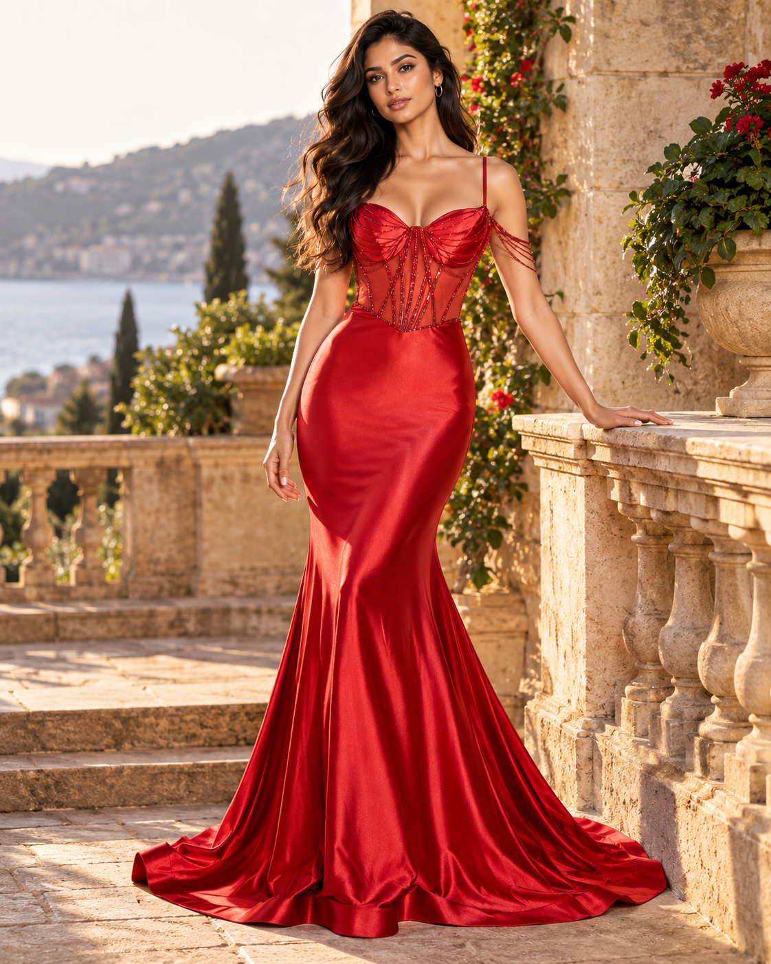 Satin Fitted Dress