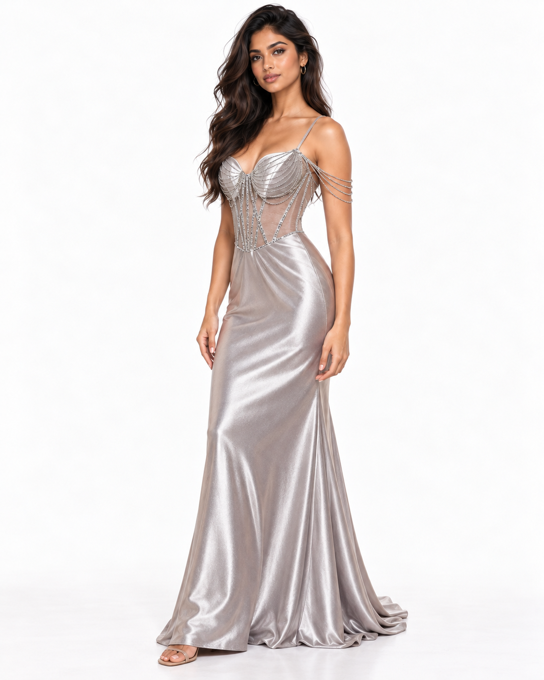 Satin Fitted Dress