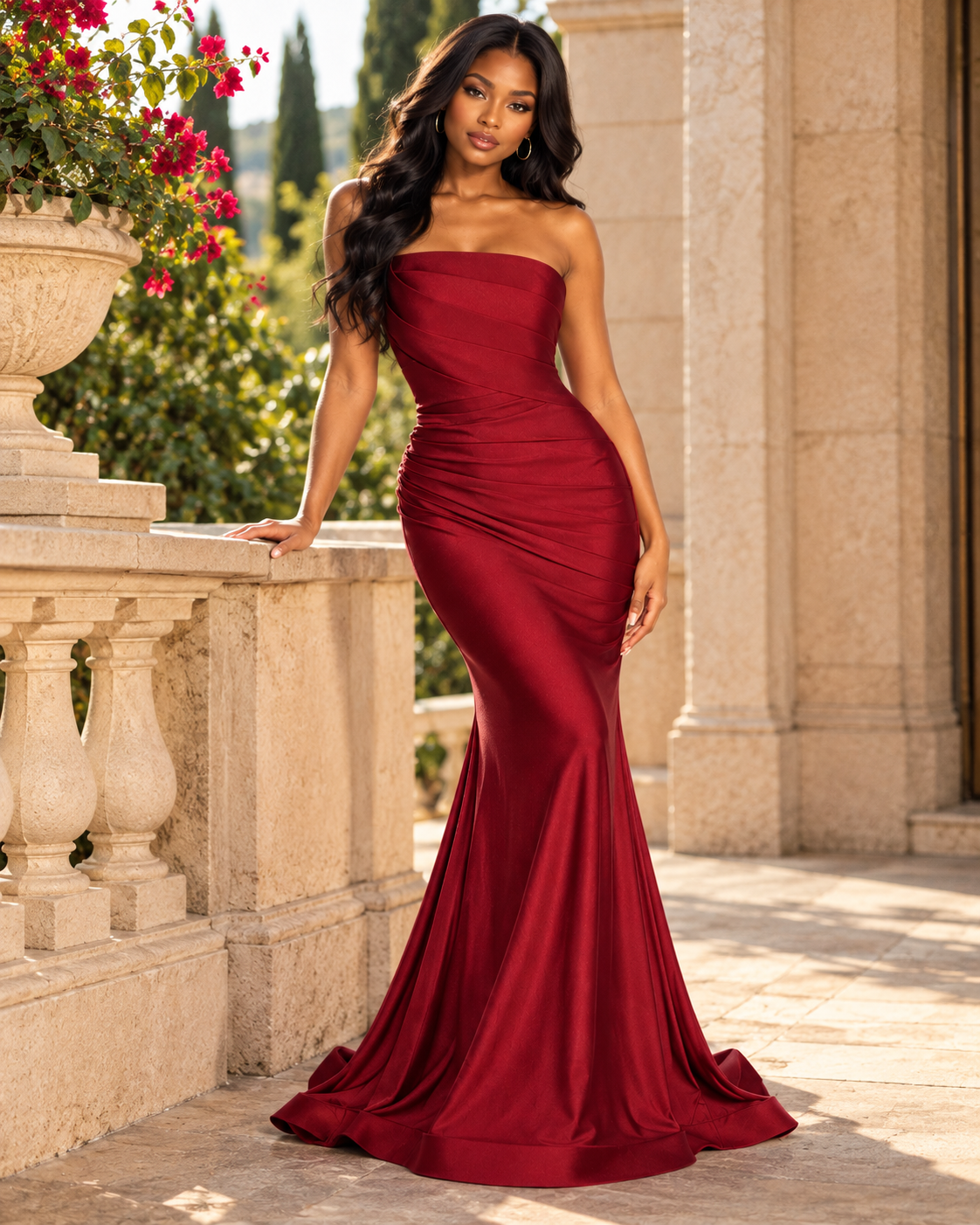 Asymmetrical Fitted Stretch Mermaid Dress