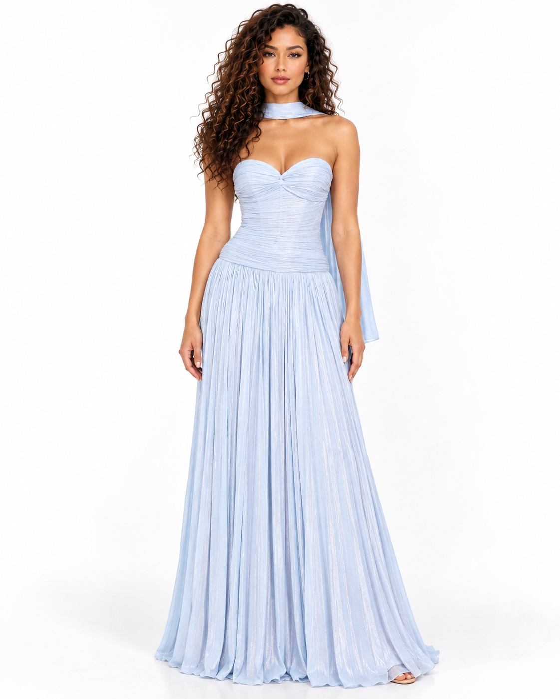 Sweetheart Strapless Luminescent Chiffon A-Line Dress