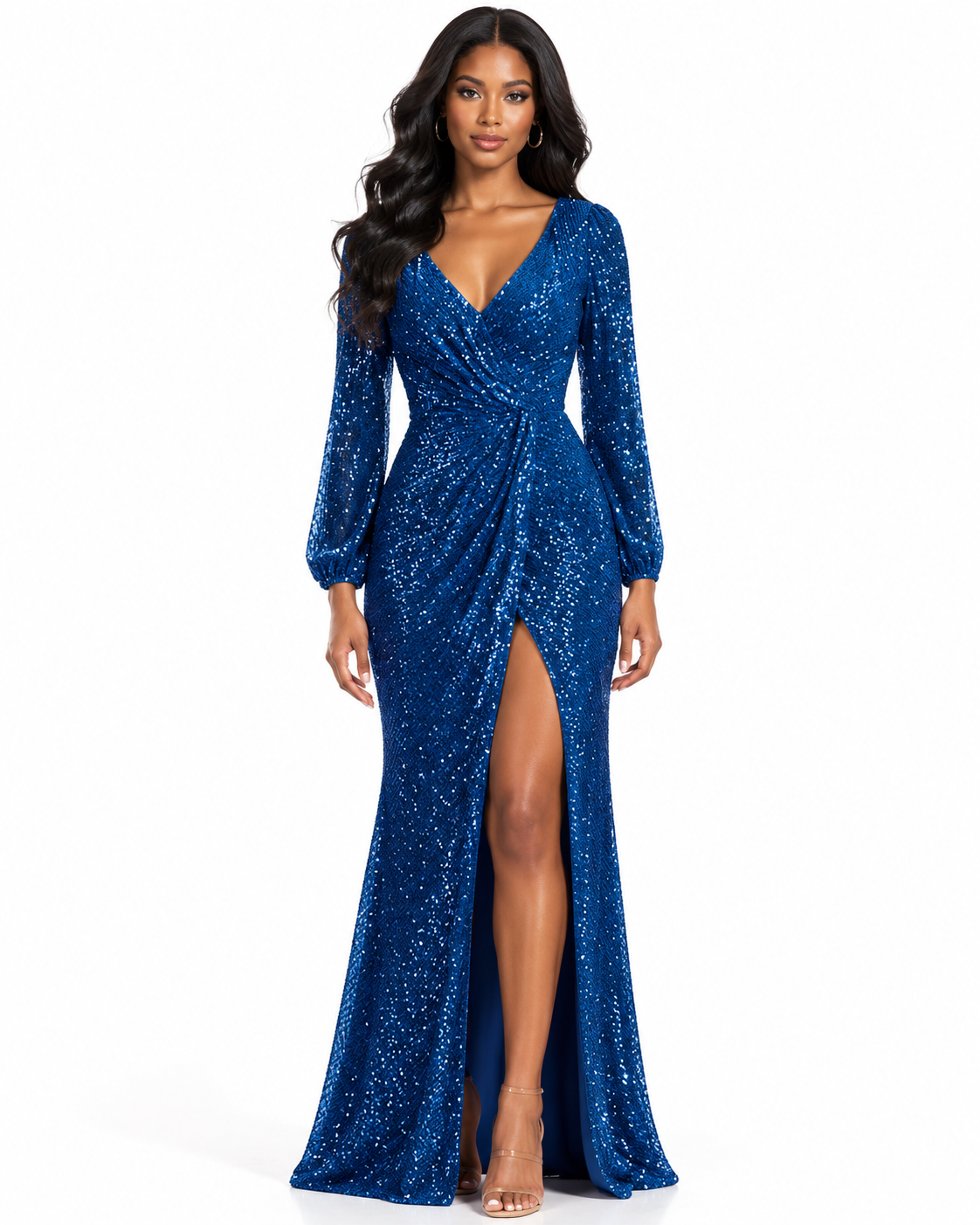 Long Sleeve Sequin Dress