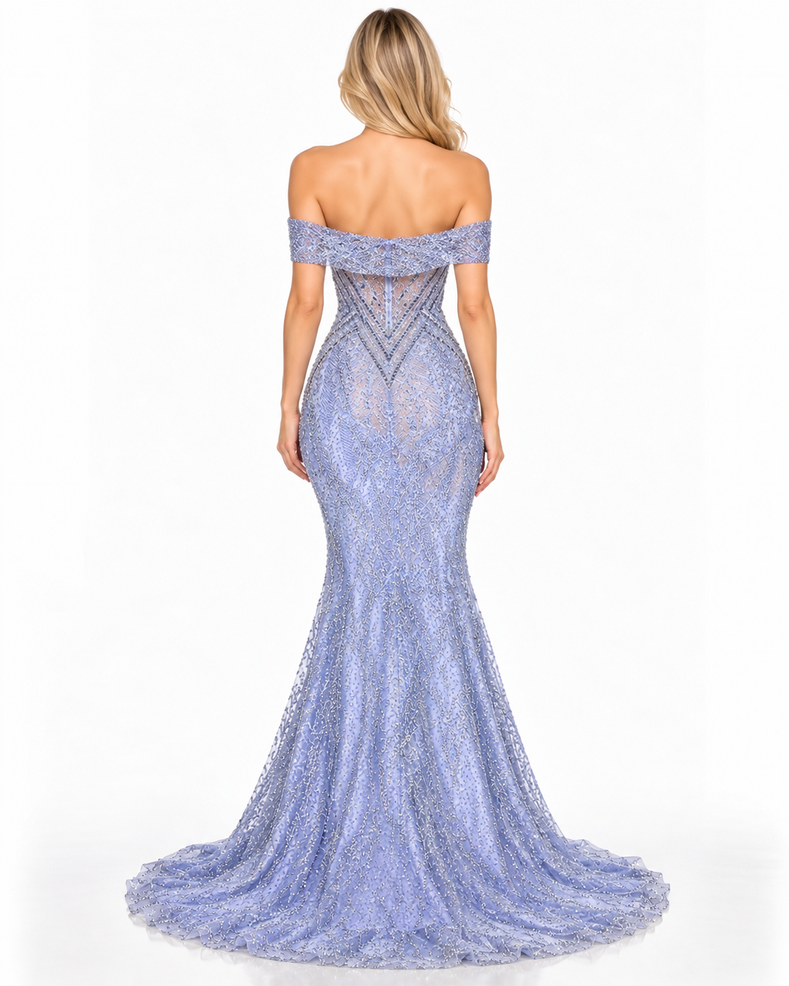 Off the Shoulder Removable Strap with Beaded Embellishment