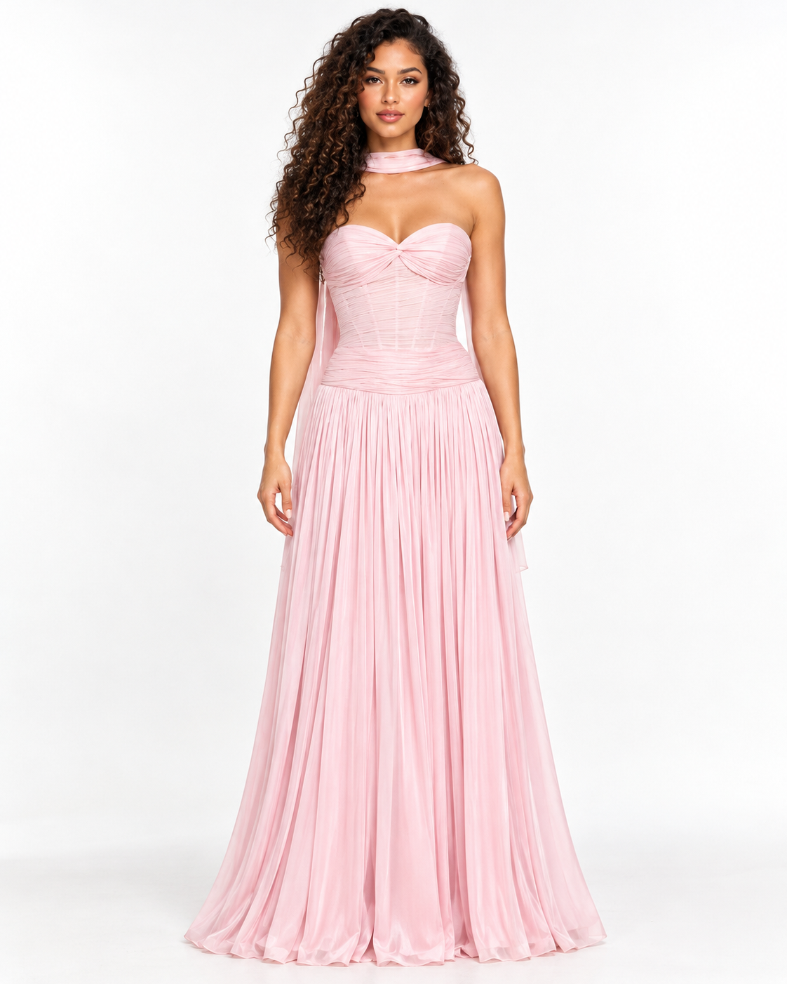 Sweetheart Strapless Luminescent Chiffon A-Line Dress