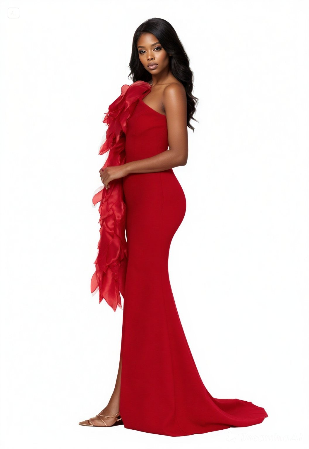 One Shoulder Maxi Viscose Mermaid Dress