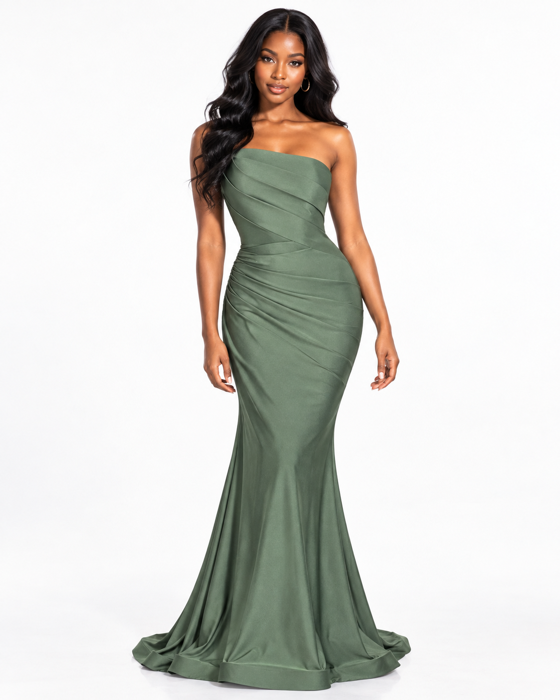 Asymmetrical Fitted Stretch Mermaid Dress