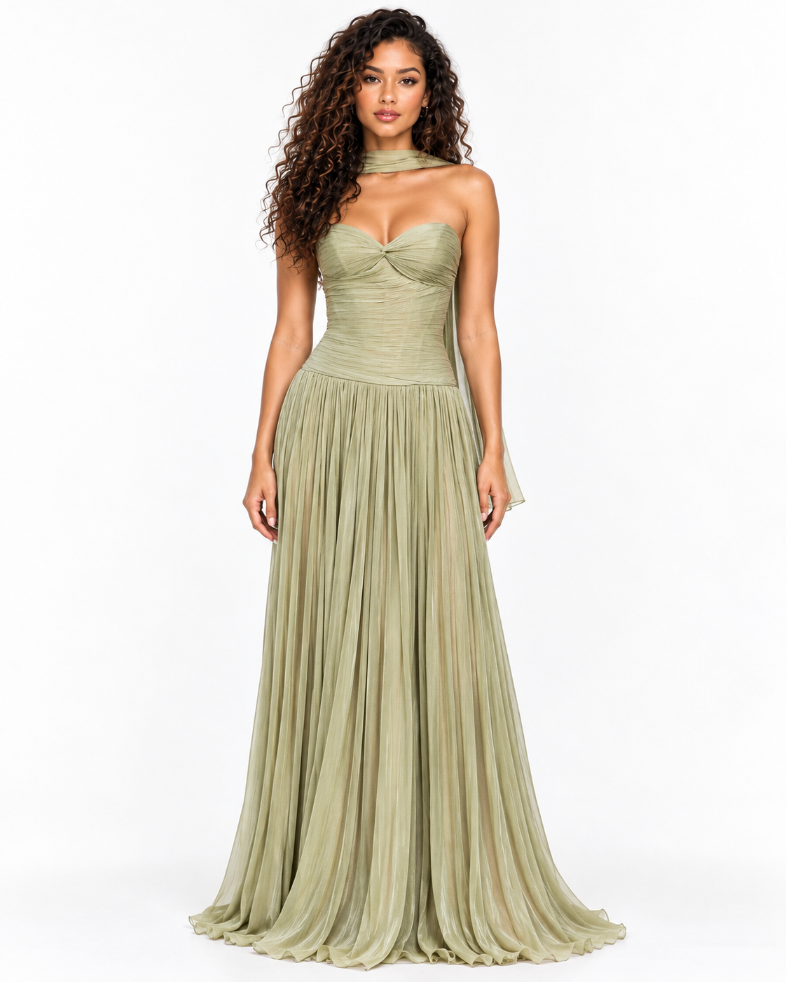 Sweetheart Strapless Luminescent Chiffon A-Line Dress