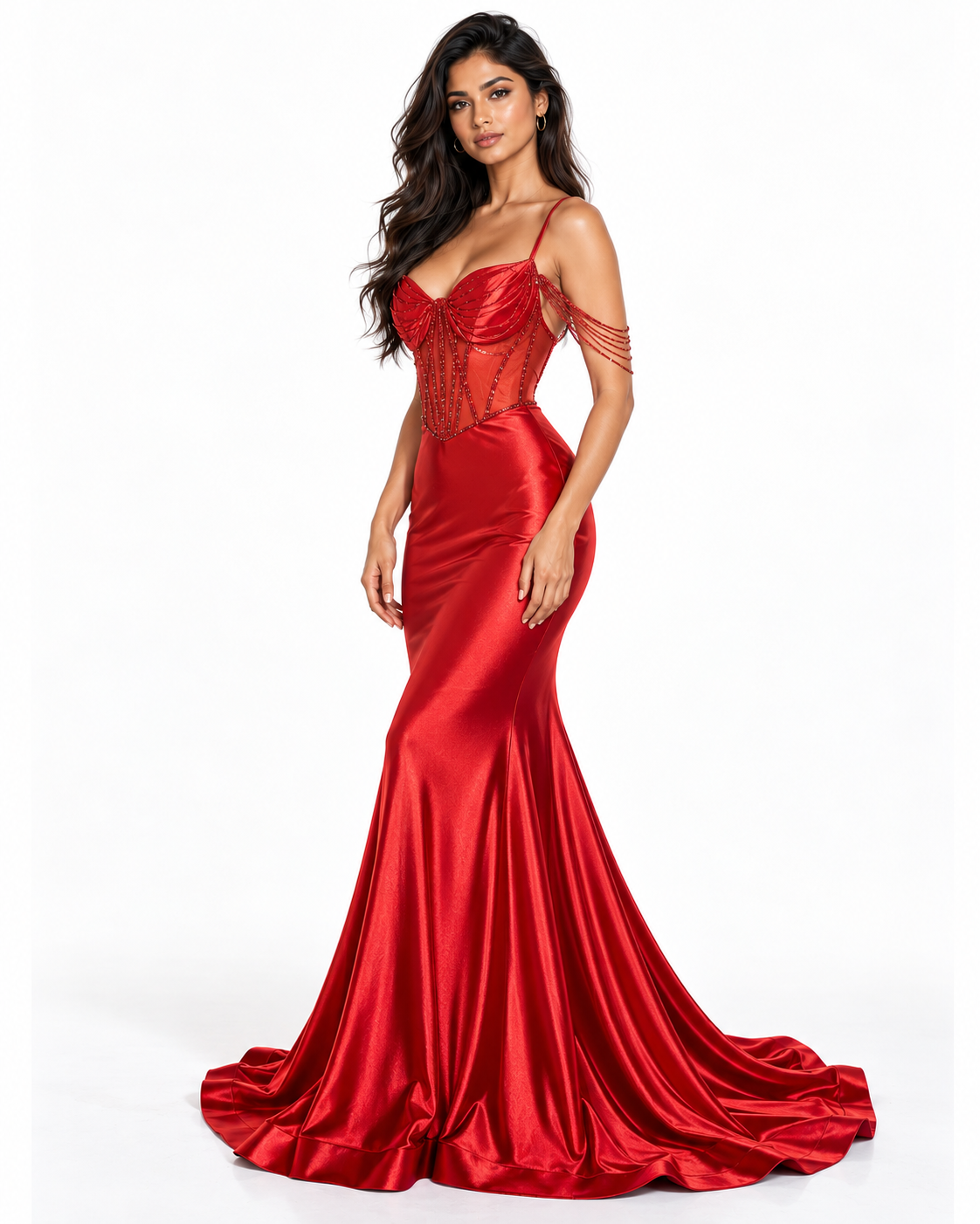 Satin Fitted Dress