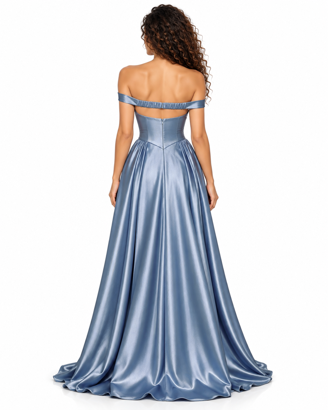 Satin Off the Shoulder Ball Gown