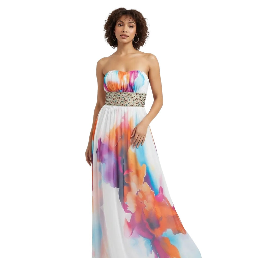 Sleeveless Maxi Printed Mermaid Dress