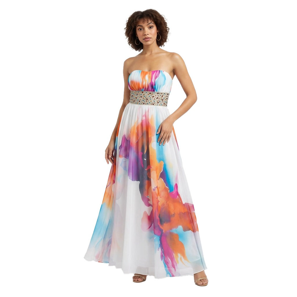 Sleeveless Maxi Printed Mermaid Dress